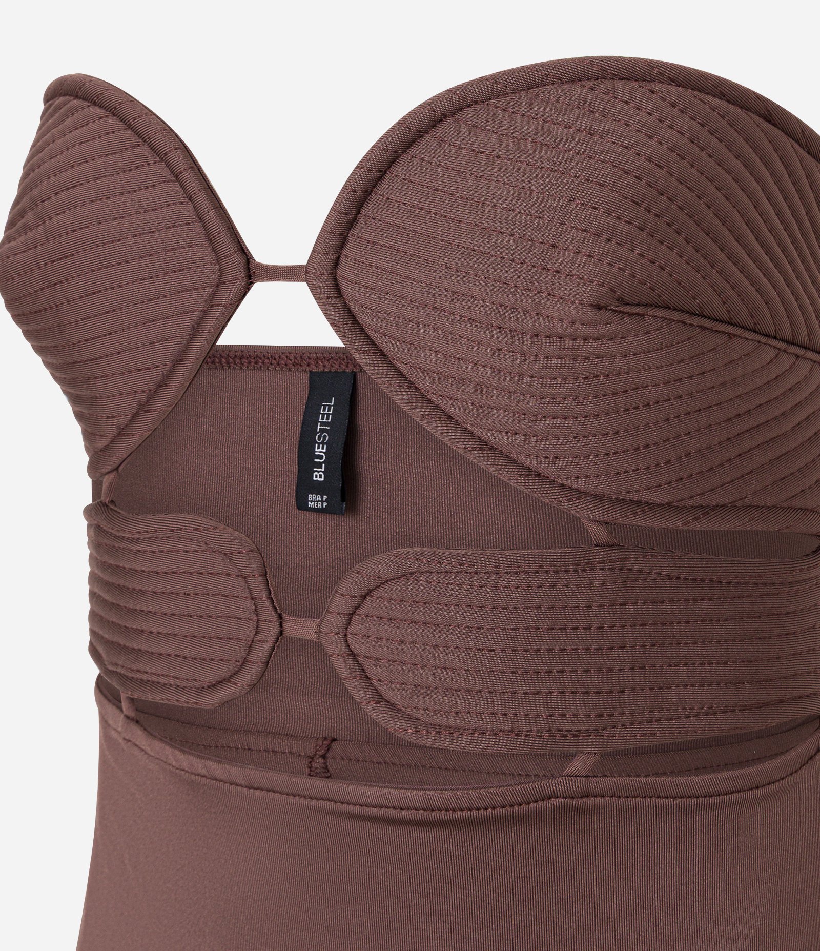 Vestido Midi Tomara que Caia com Busto Pespontado Marrom 6