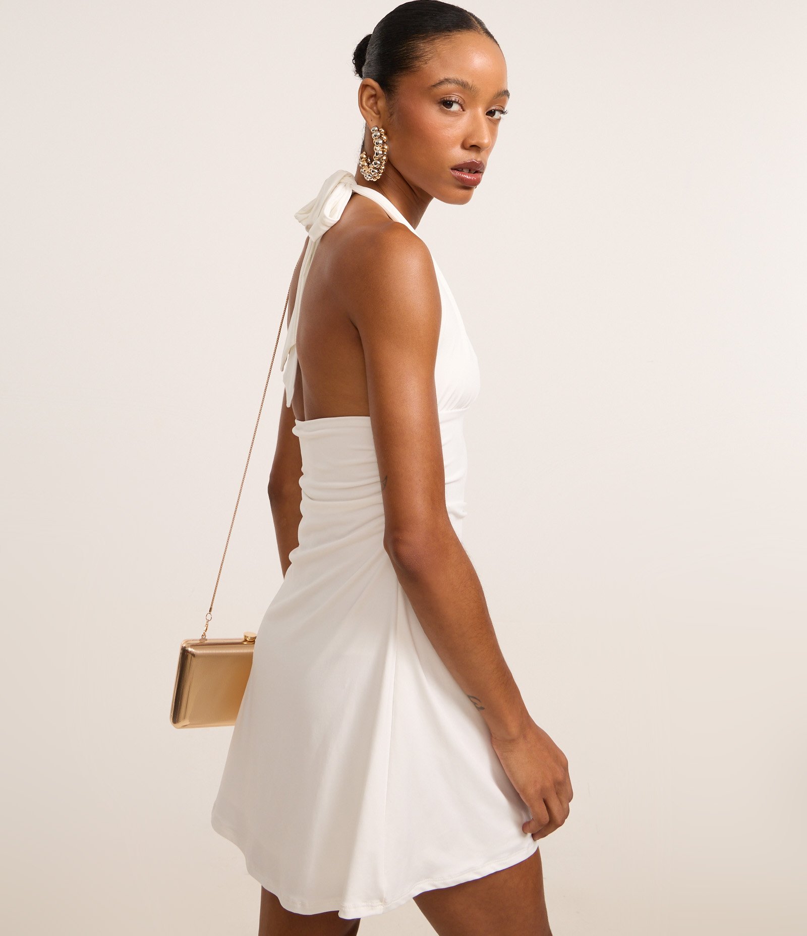 Vestido Frente Única com Amarração Branco 4