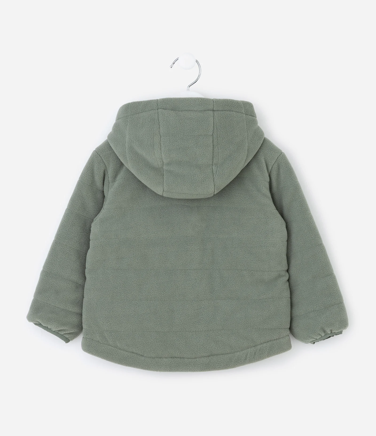 Jaqueta Infantil com Gominhos e Capuz Verde Militar 2