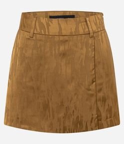 Short Saia em Jacquard com Estampa Animal Print