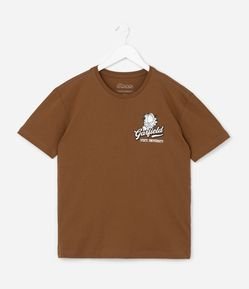 Camiseta Infantil Relaxed com Estampa Garfield - Tam 5 a 14 Anos