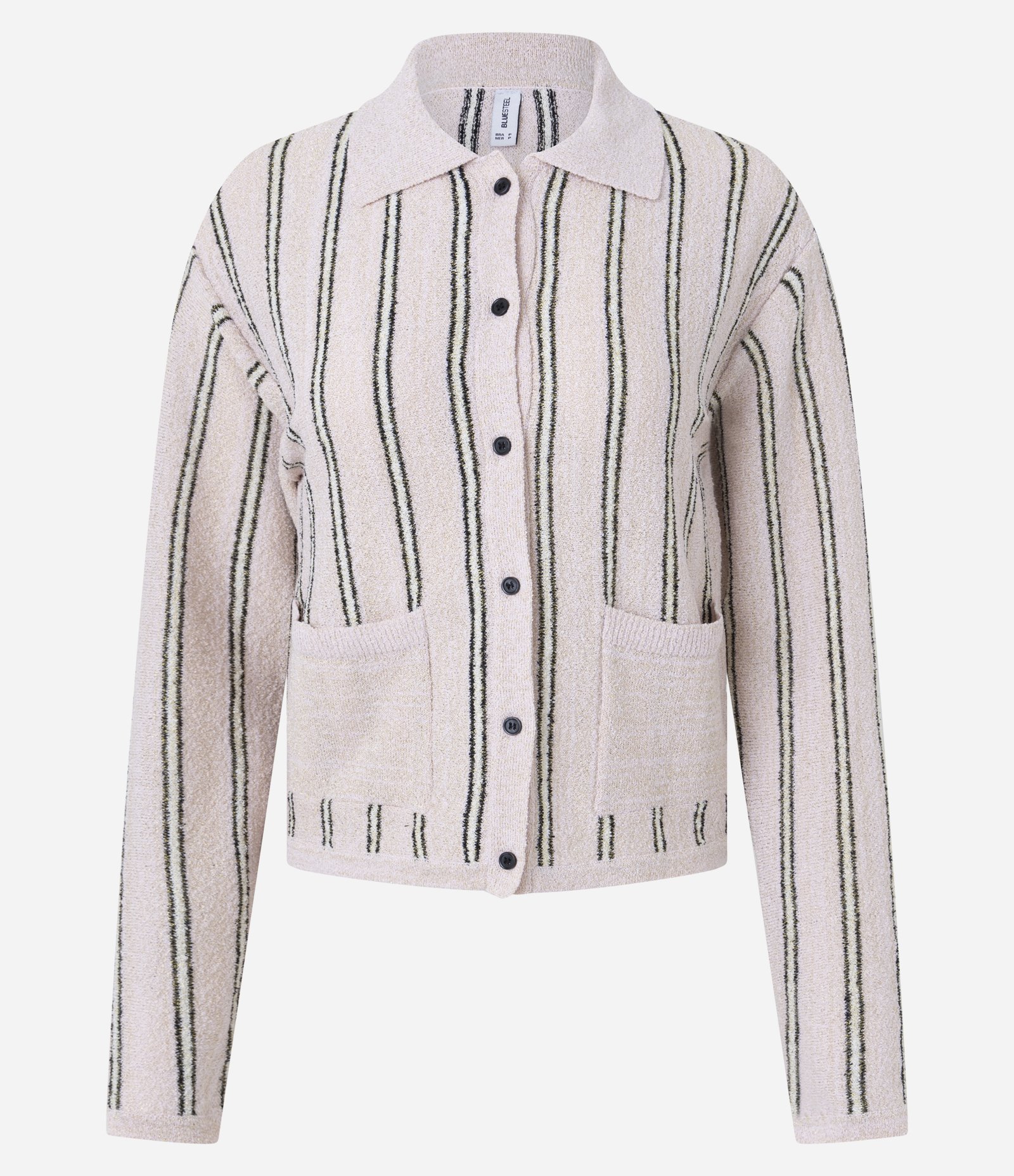 Cardigan em Tricô com Gola Polo e Bolsos Frontais Rosa Claro 4