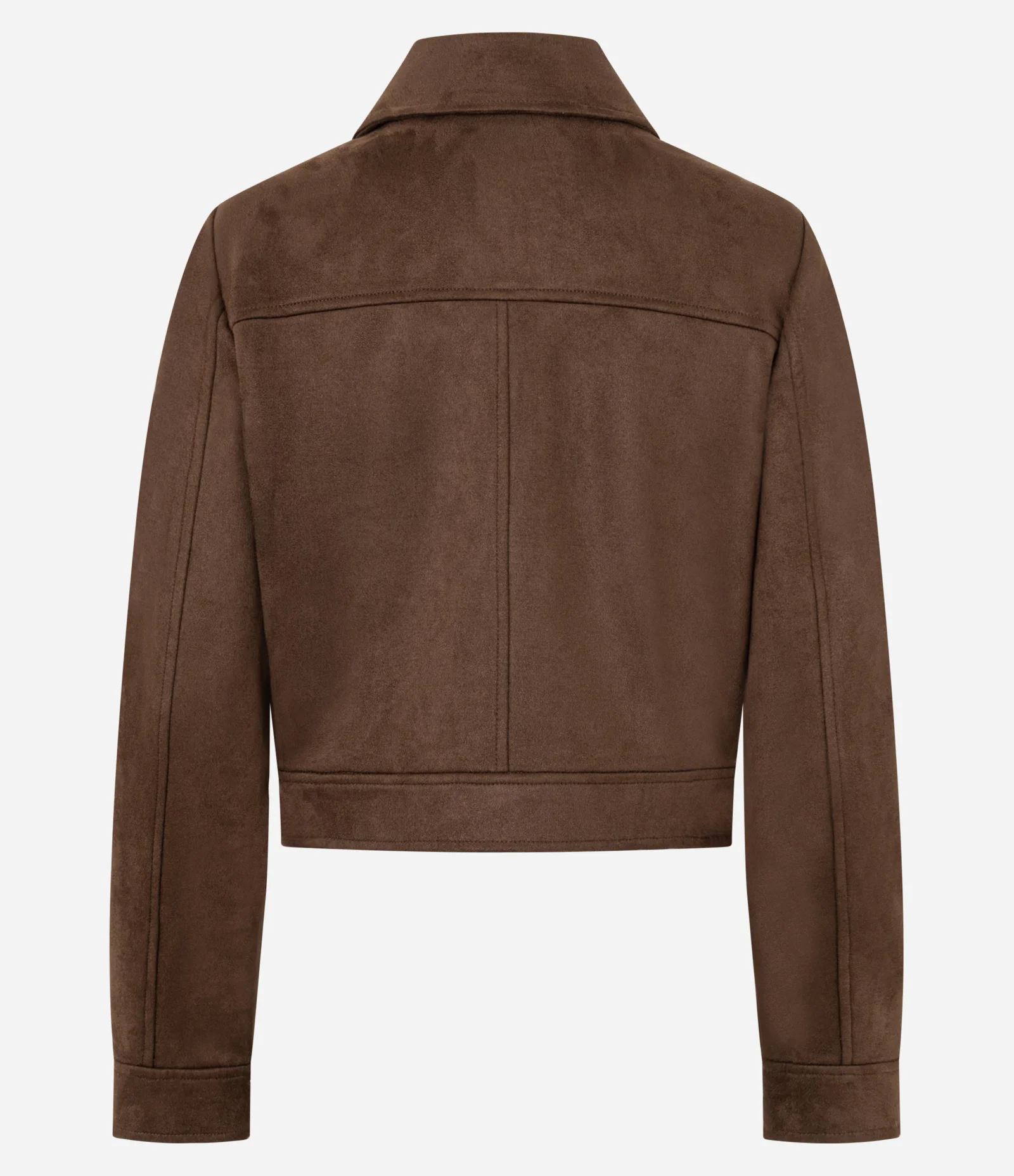 Jaqueta em Suede com Tachinhas e Gola Colarinho Marrom 3