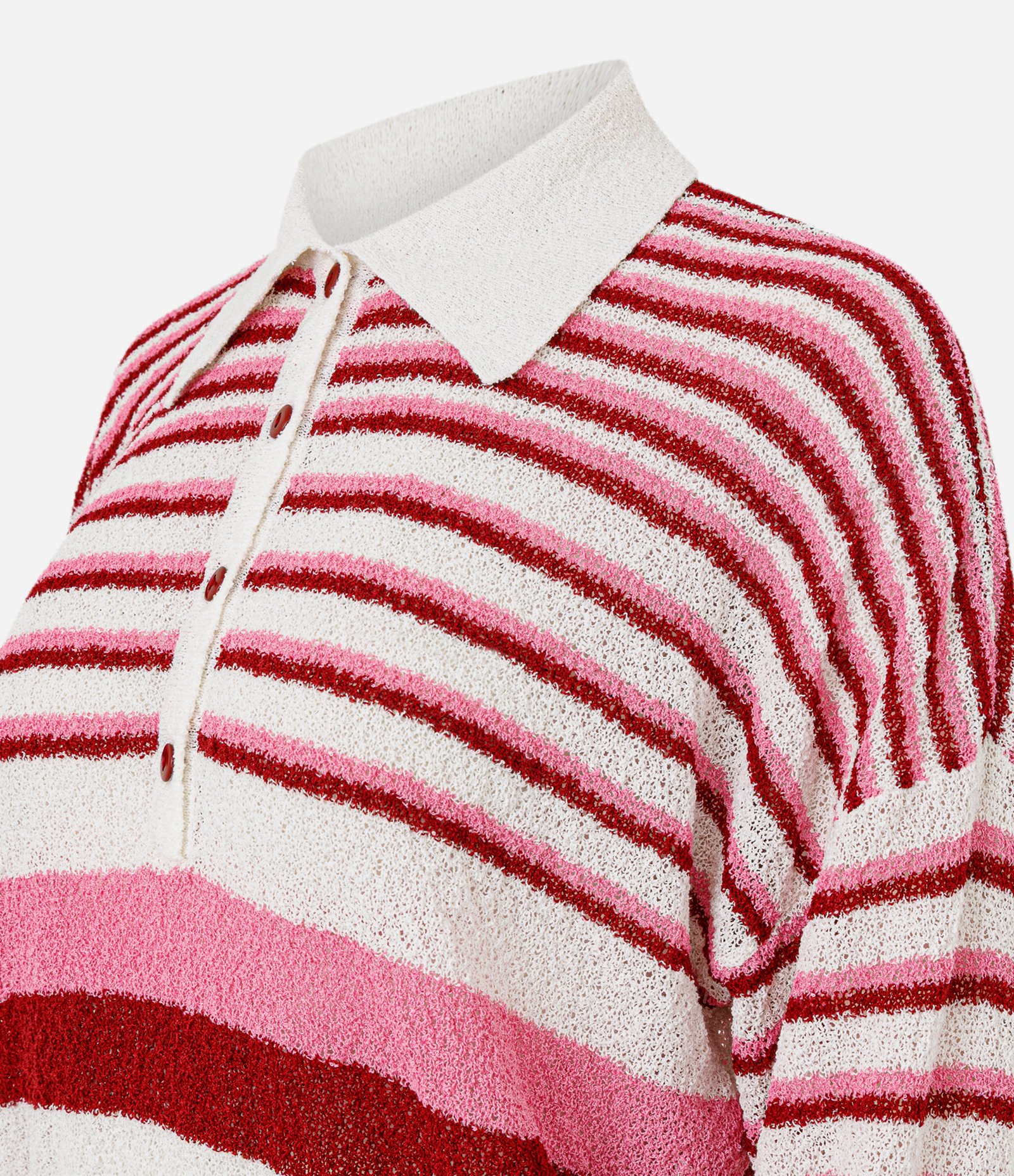 Blusa Polo Manga Longa em Tricô com Estampa Listrada Multicores 2