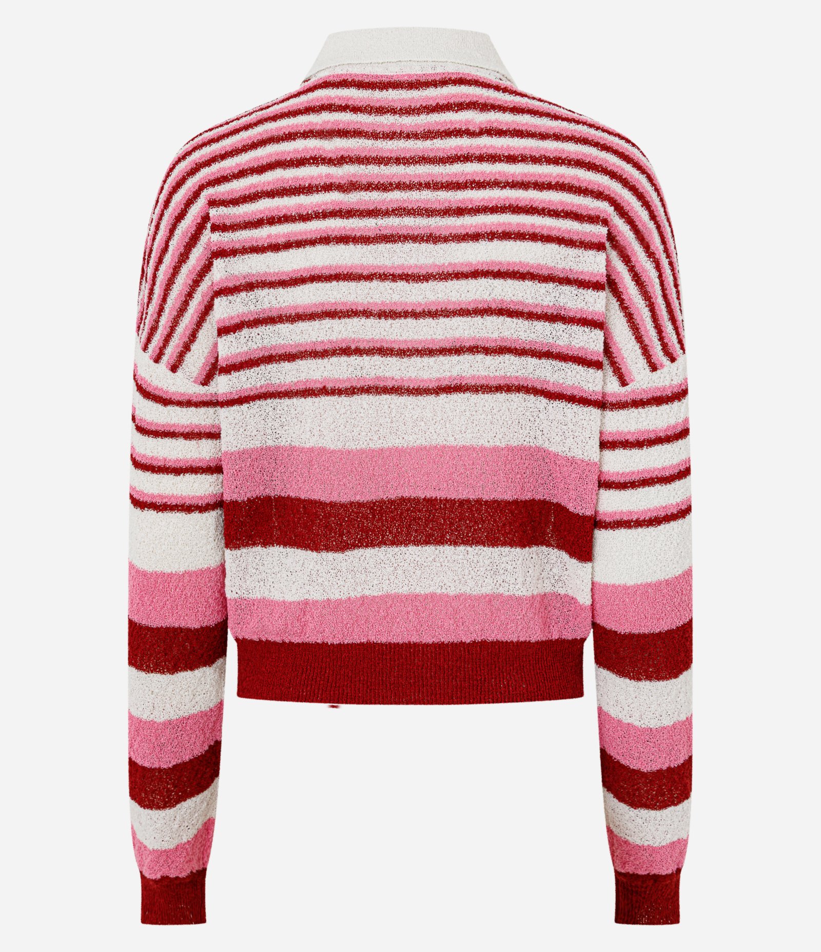 Blusa Polo Manga Longa em Tricô com Estampa Listrada Multicores 3