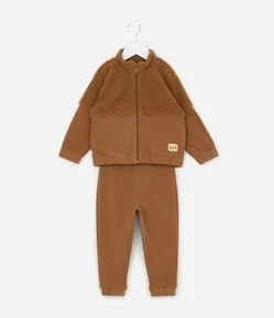 Conjunto Infantil com Jaqueta em Sherpa e Calça - Tam 1 a 5/6 Anos