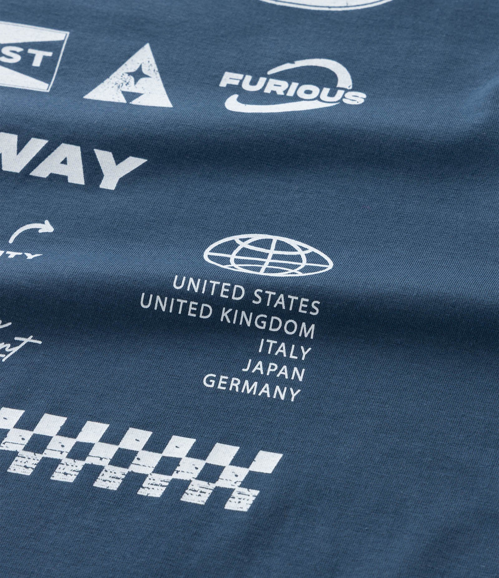 Camiseta Infantil Estampa Frente e Costas Speedway - Tam 5 a 14 Anos Azul 3