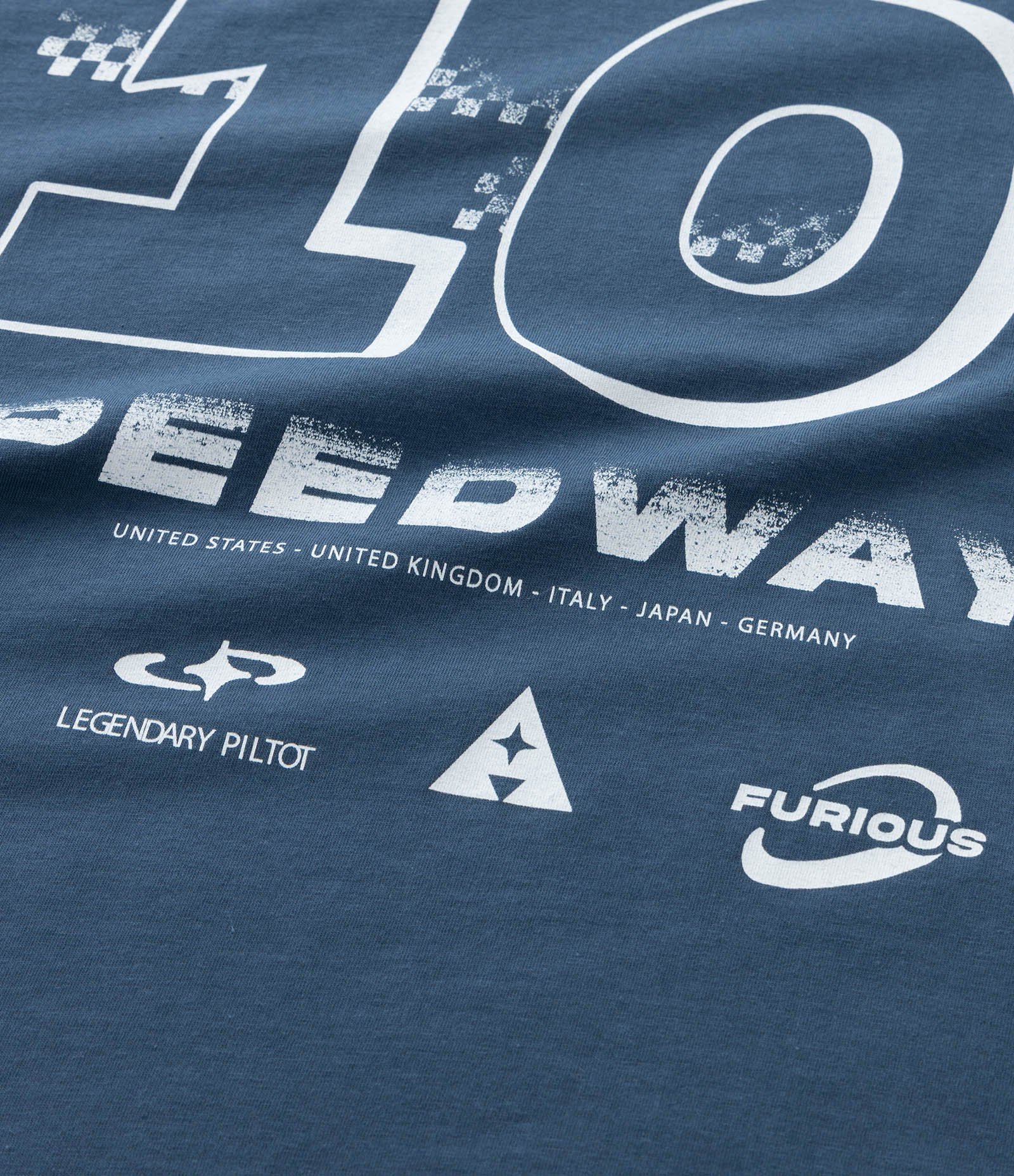 Camiseta Infantil Estampa Frente e Costas Speedway - Tam 5 a 14 Anos Azul 4