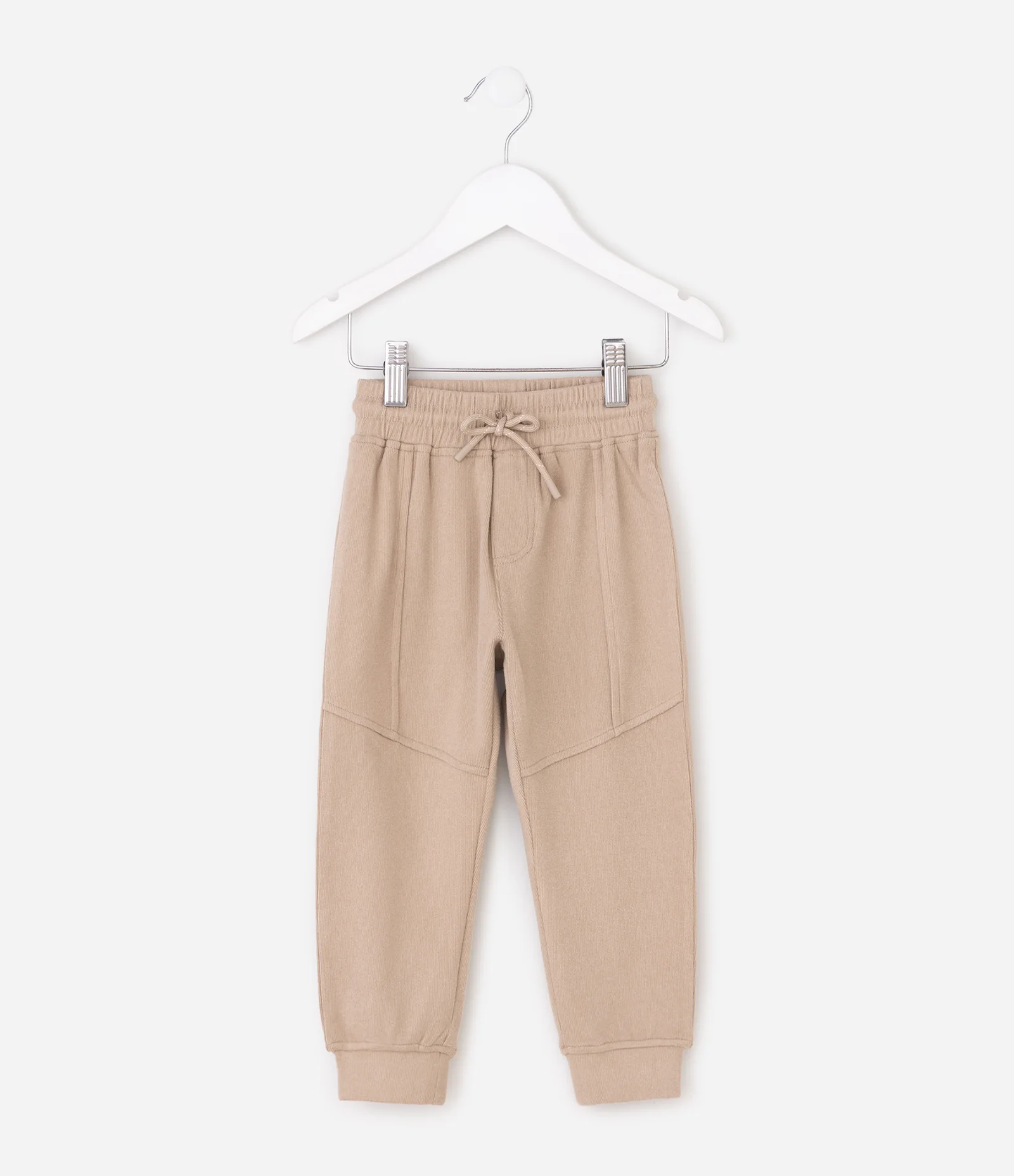 Calça Infantil em Fleece Canelado - Tam 1 a 6 Anos Bege 2