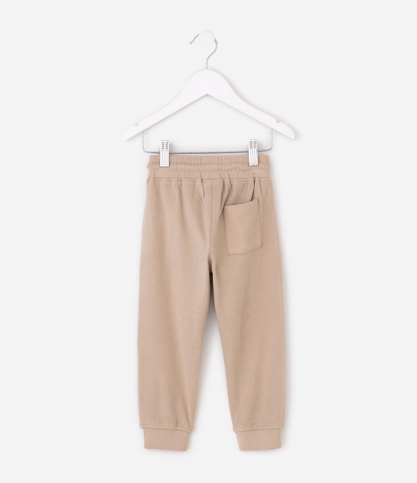 Calça Infantil em Fleece Canelado - Tam 1 a 6 Anos Bege 3