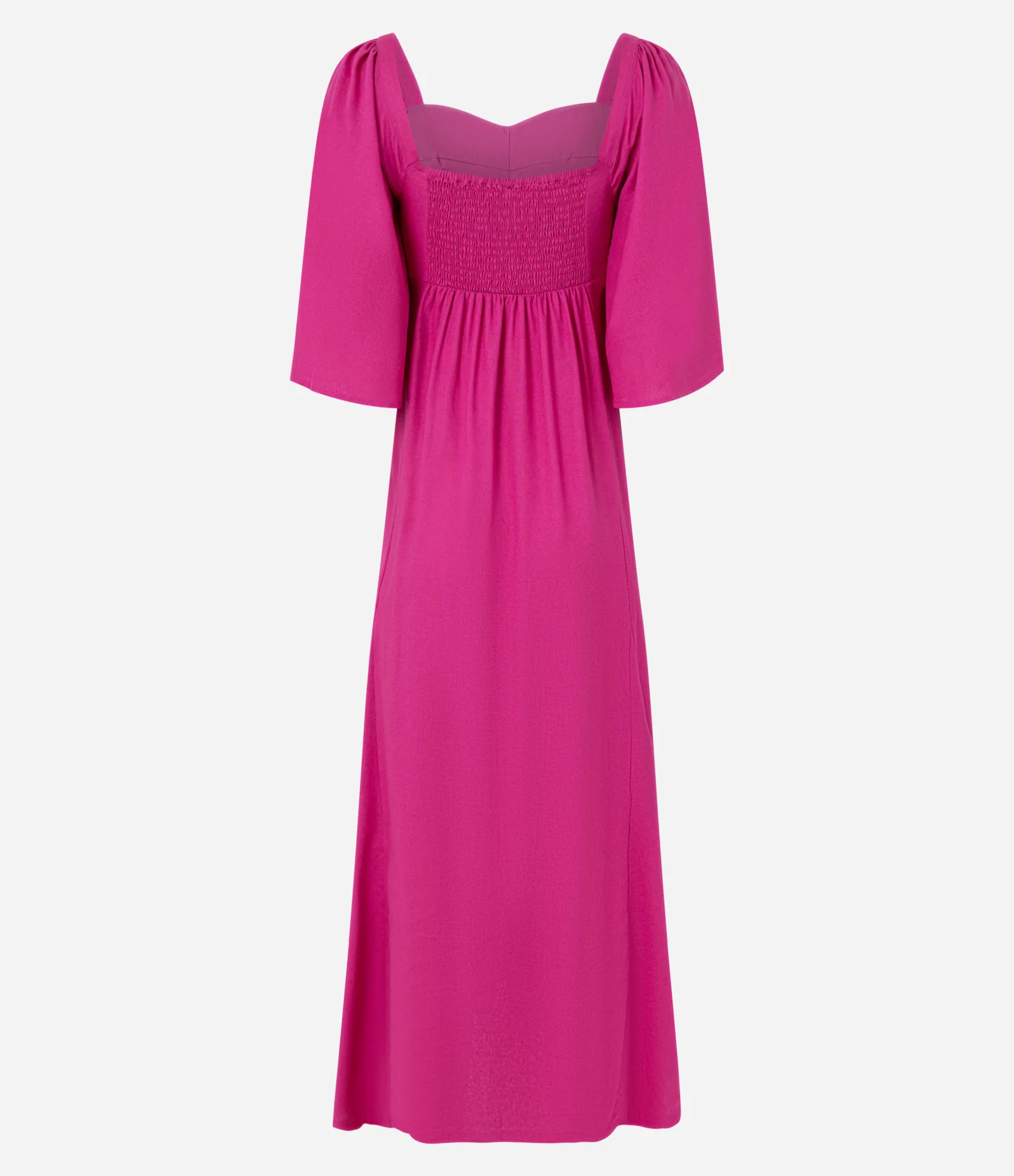 Vestido Midi em Viscose com Decote Coração Rosa 2