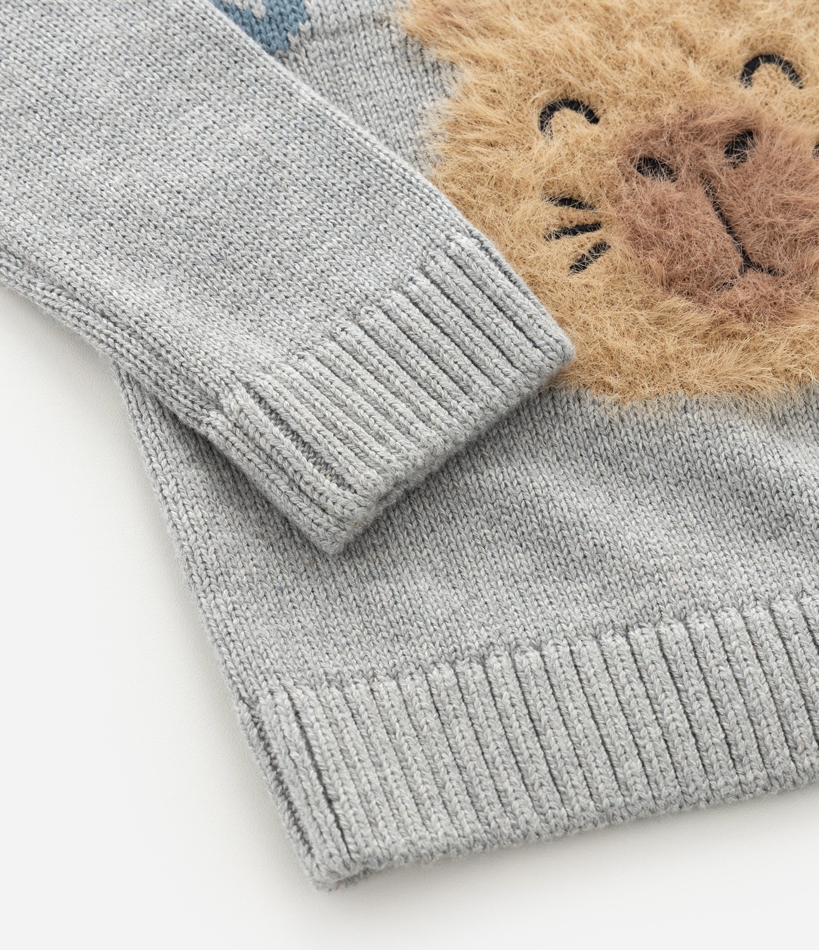 Casaco Infantil em Efeito Tricô com Aplicação de Capivara – Tam 1 a 5/6 Cinza 5