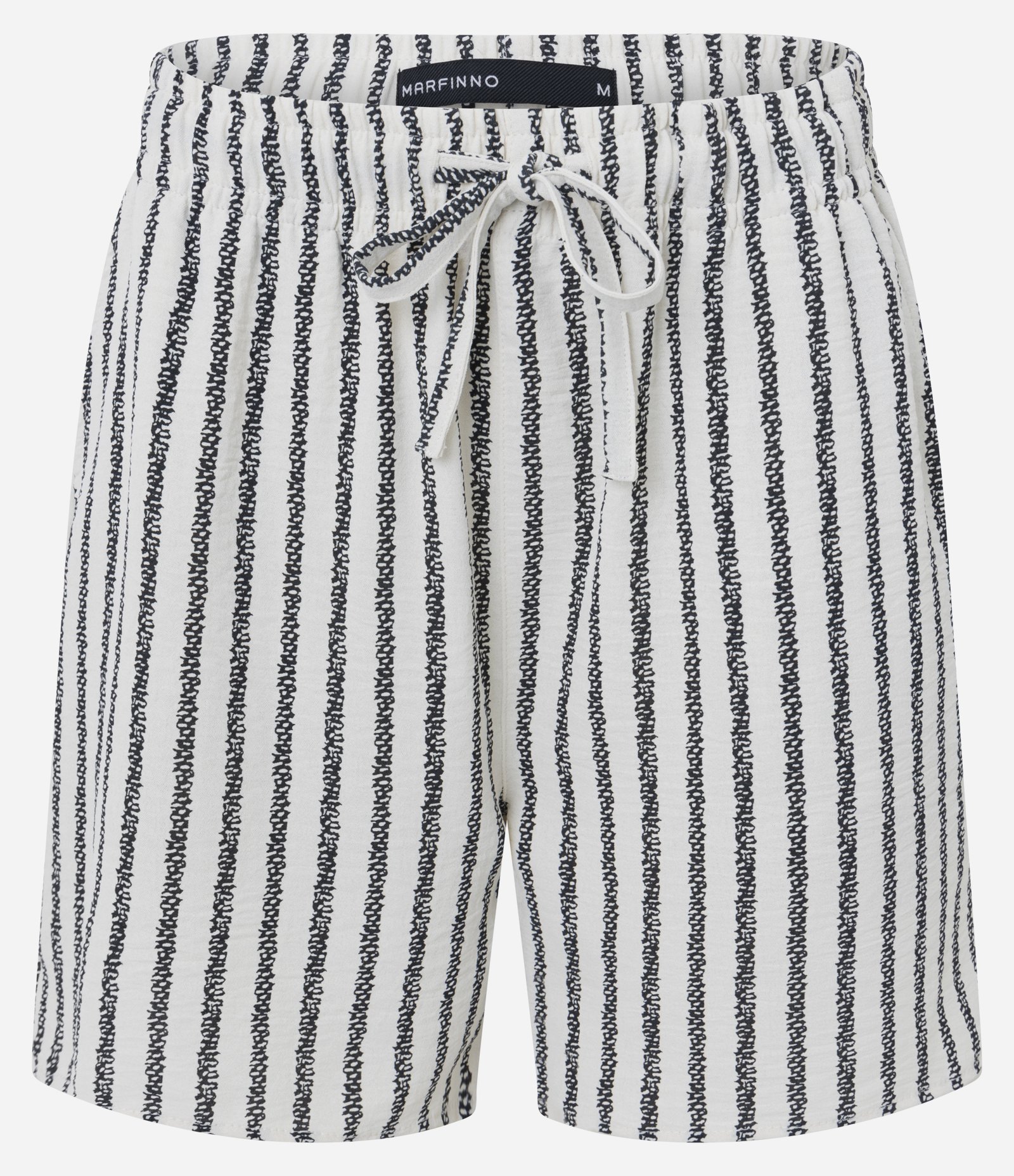 Bermuda de Praia com Textura e Listras Verticais Branco 6