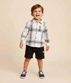 Camisa Infantil em Flanela com Estampa Xadrez – Tam 1 a 6 Anos