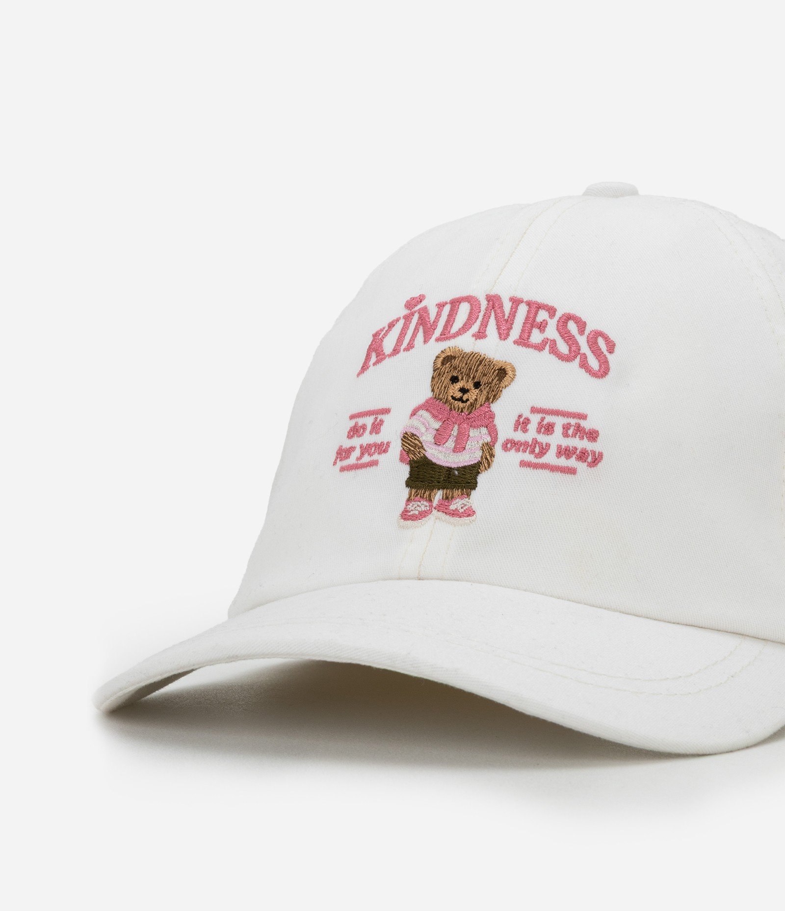 Boné Infantil Aba Curva com Bordado de Urso - Tam U Off White 4