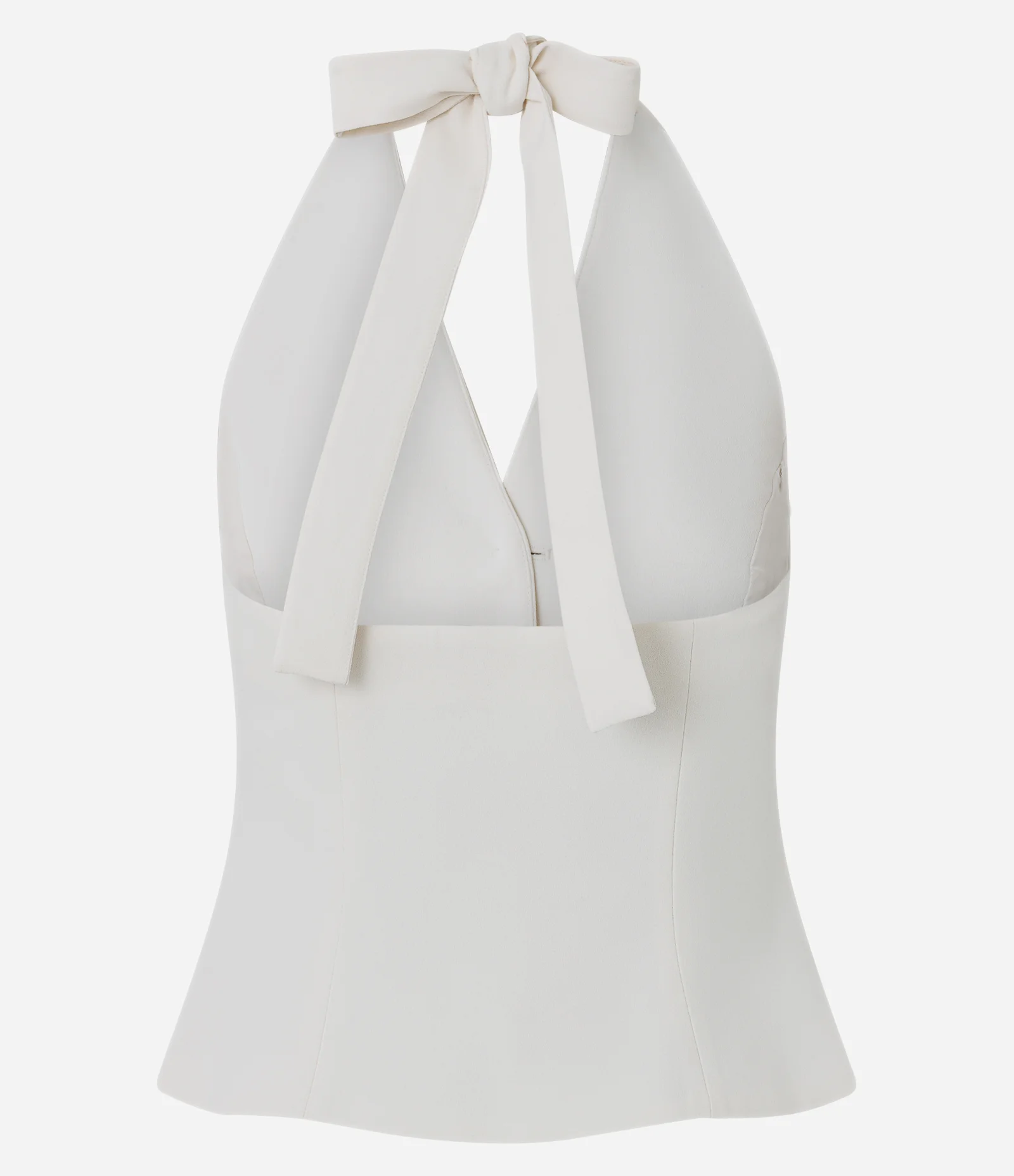 Colete em Crepe Frente Única com Amarração nas Costas Off White 7