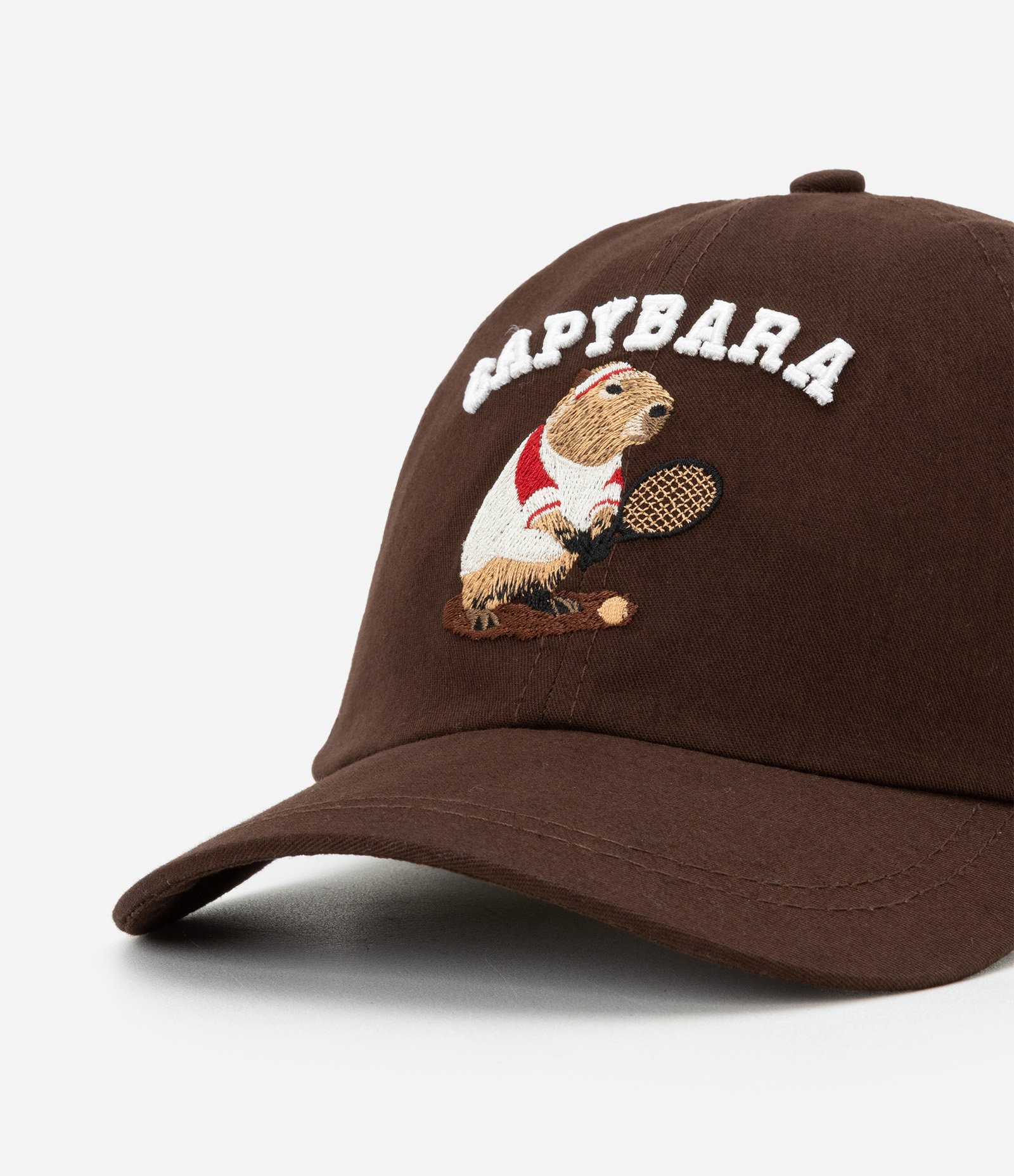 Boné Infantil Aba Curva com Estampa Capivara - Tam Único Marrom 4