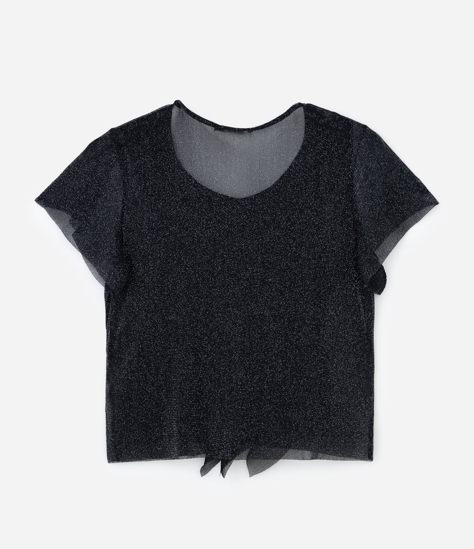 Blusa em Malha Metalizada e com Babados Curve & Plus Size Preto 5