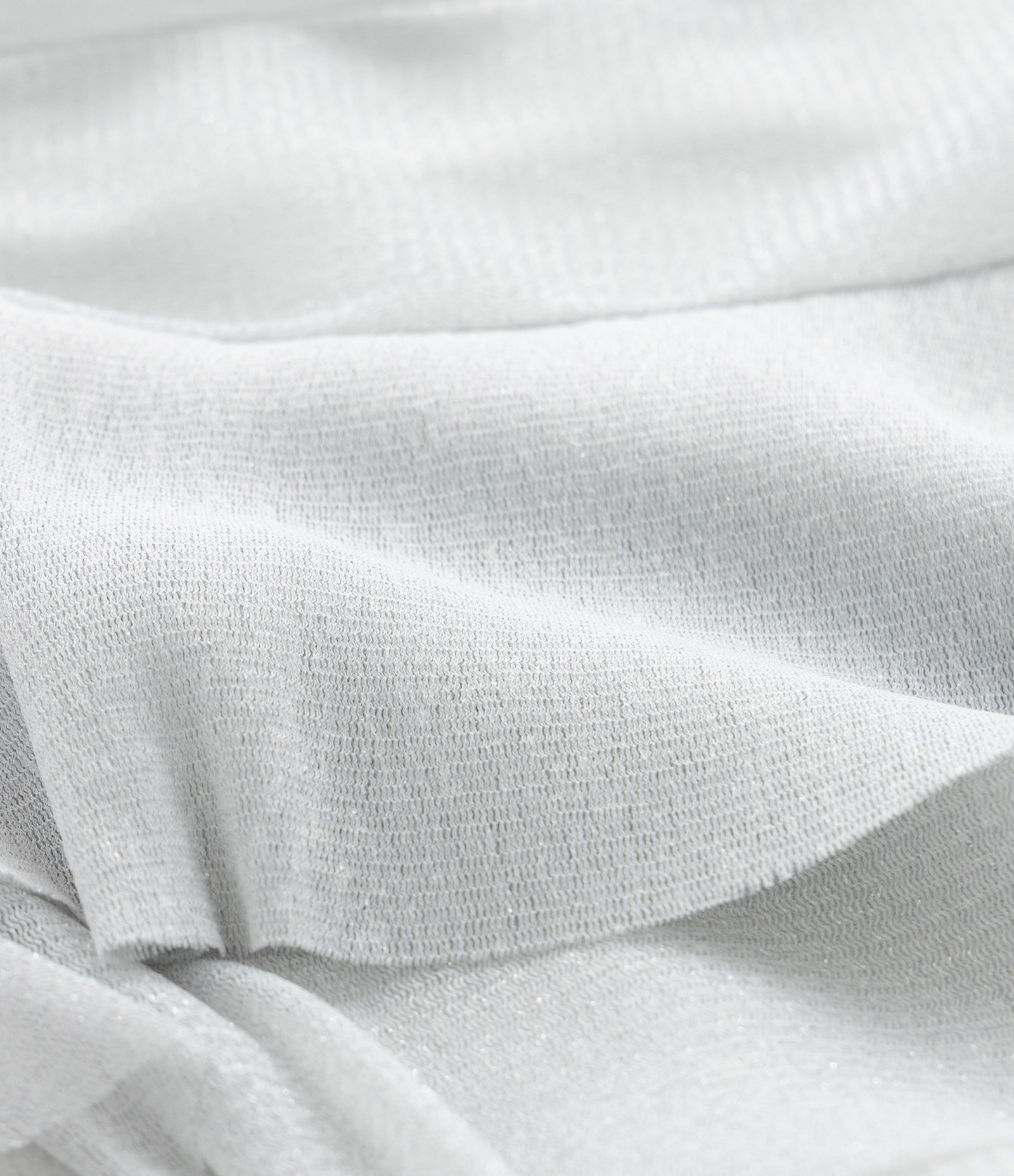 Blusa em Malha Metalizada e com Babados Curve & Plus Size Prata 7