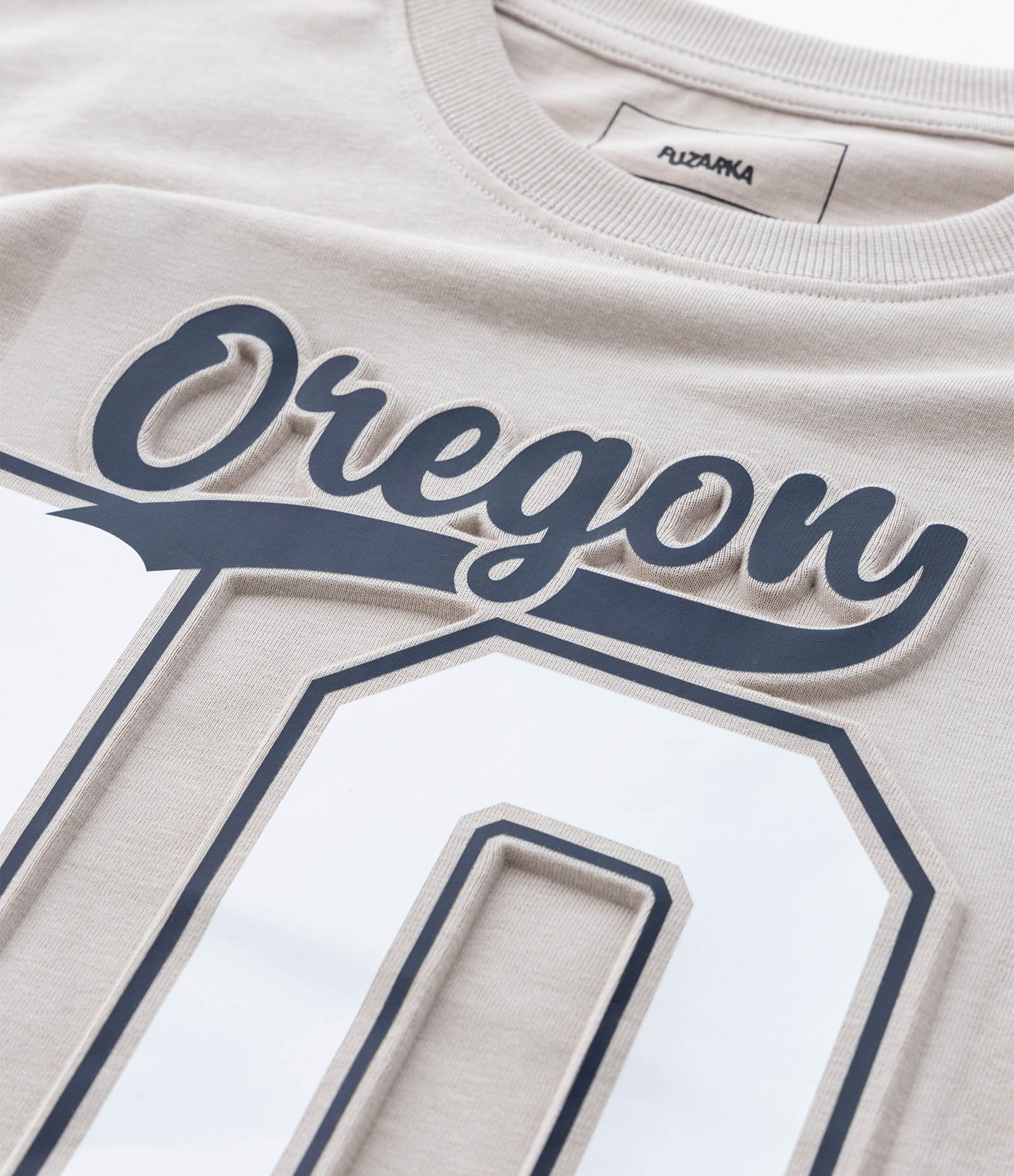 Camiseta Infantil com Estampa Lettering Oregon 10 – Tam 5 a 14 Anos Bege Claro 5