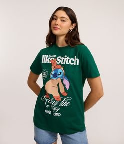 Camiseta T-shirt em Algodão com Estampa do Stitch Capivara