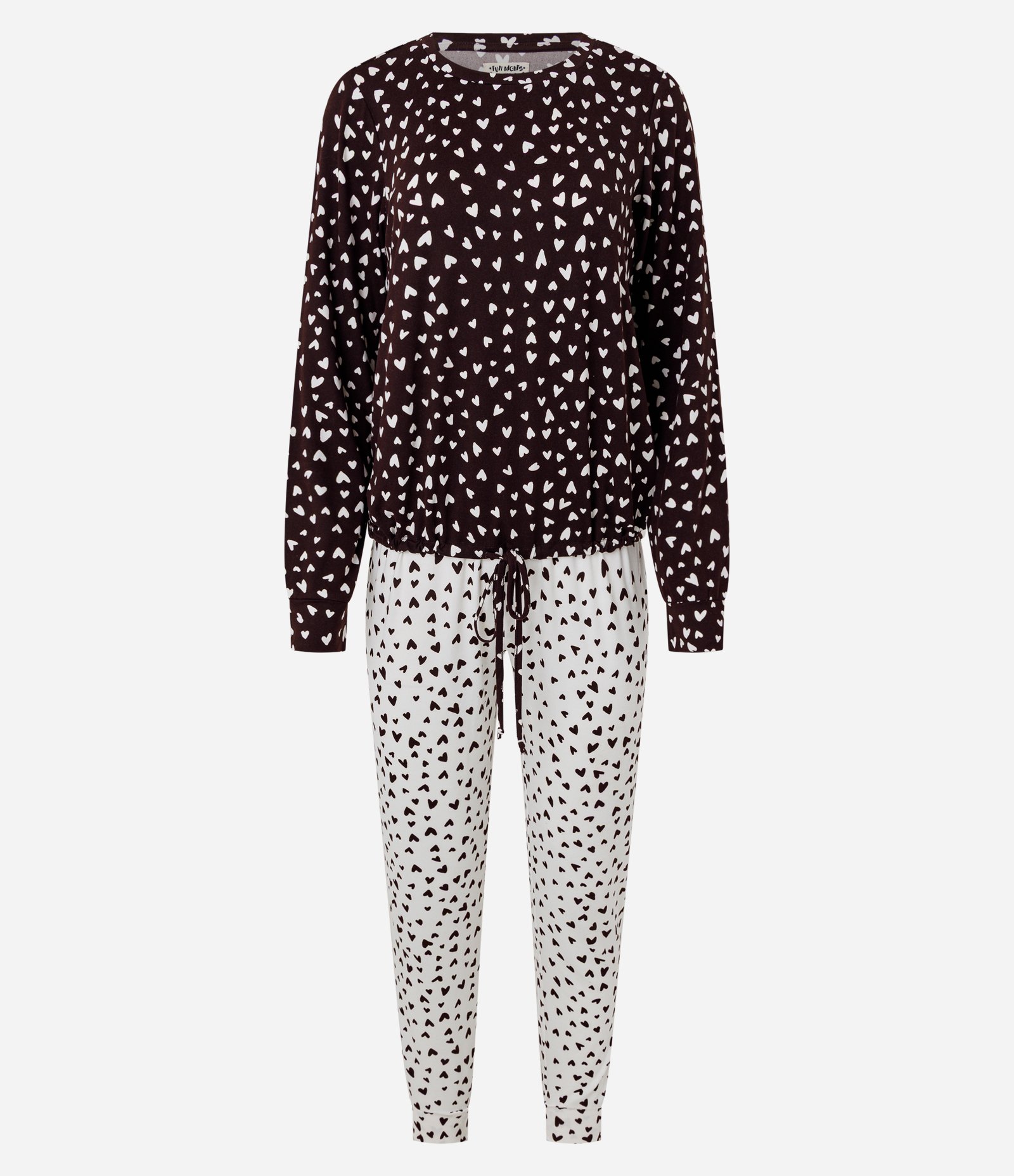 Pijama Longo Peach Touch com Estampa de Corações Multicores 4