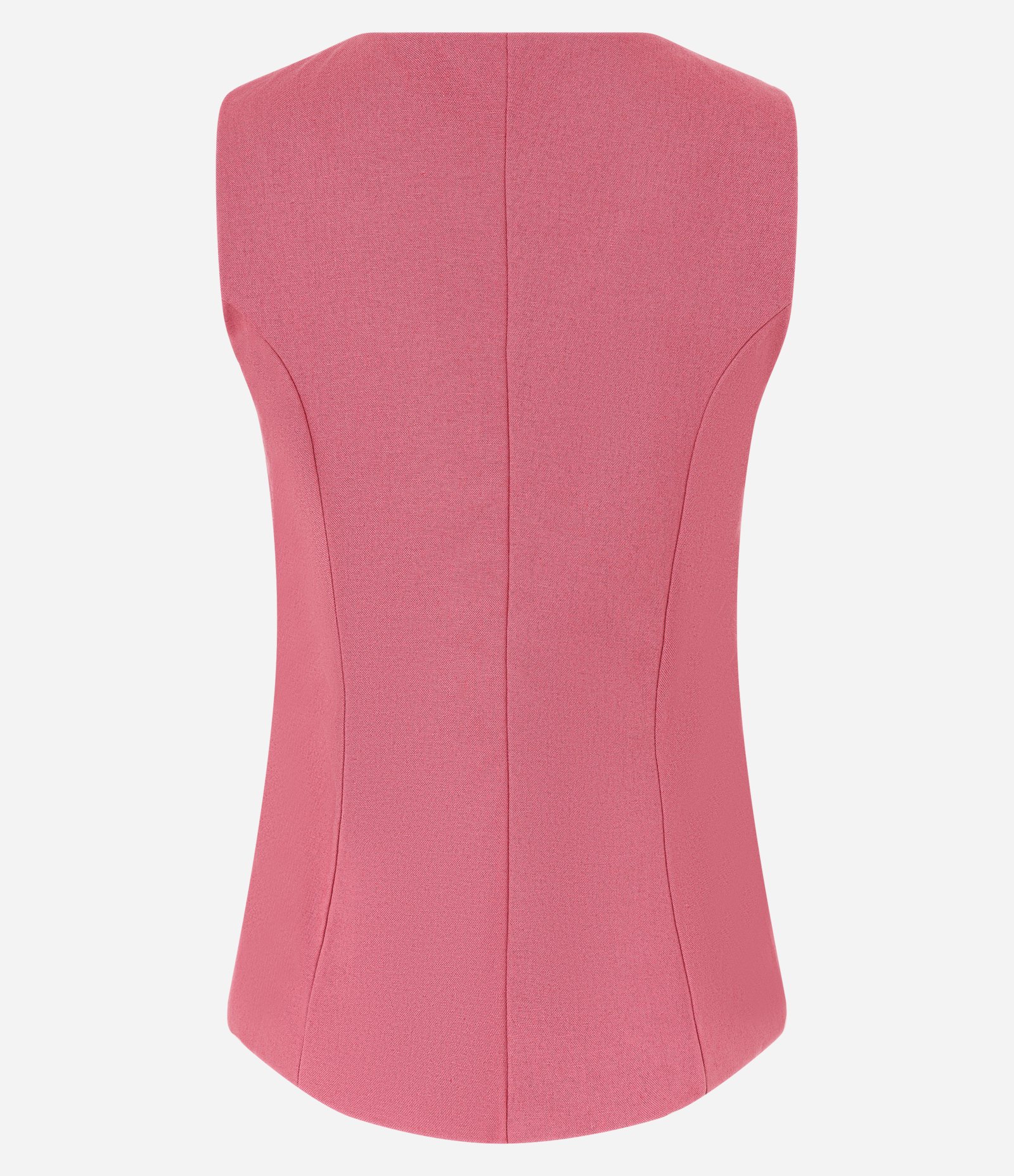 Colete em Viscolinho com Decote Quadrado e Barra Arredondada Rosa 3