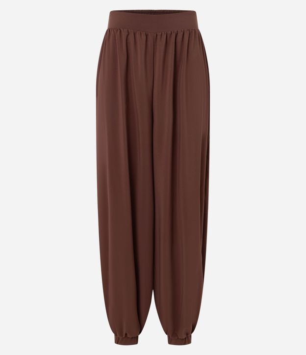 Calça Aladim em Crepe com Pregas e Cós Largo