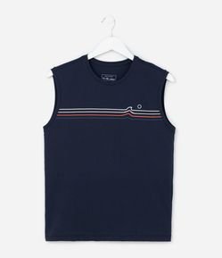 Regata Infantil com Estampa Listras - Tam 5 a 14 Anos