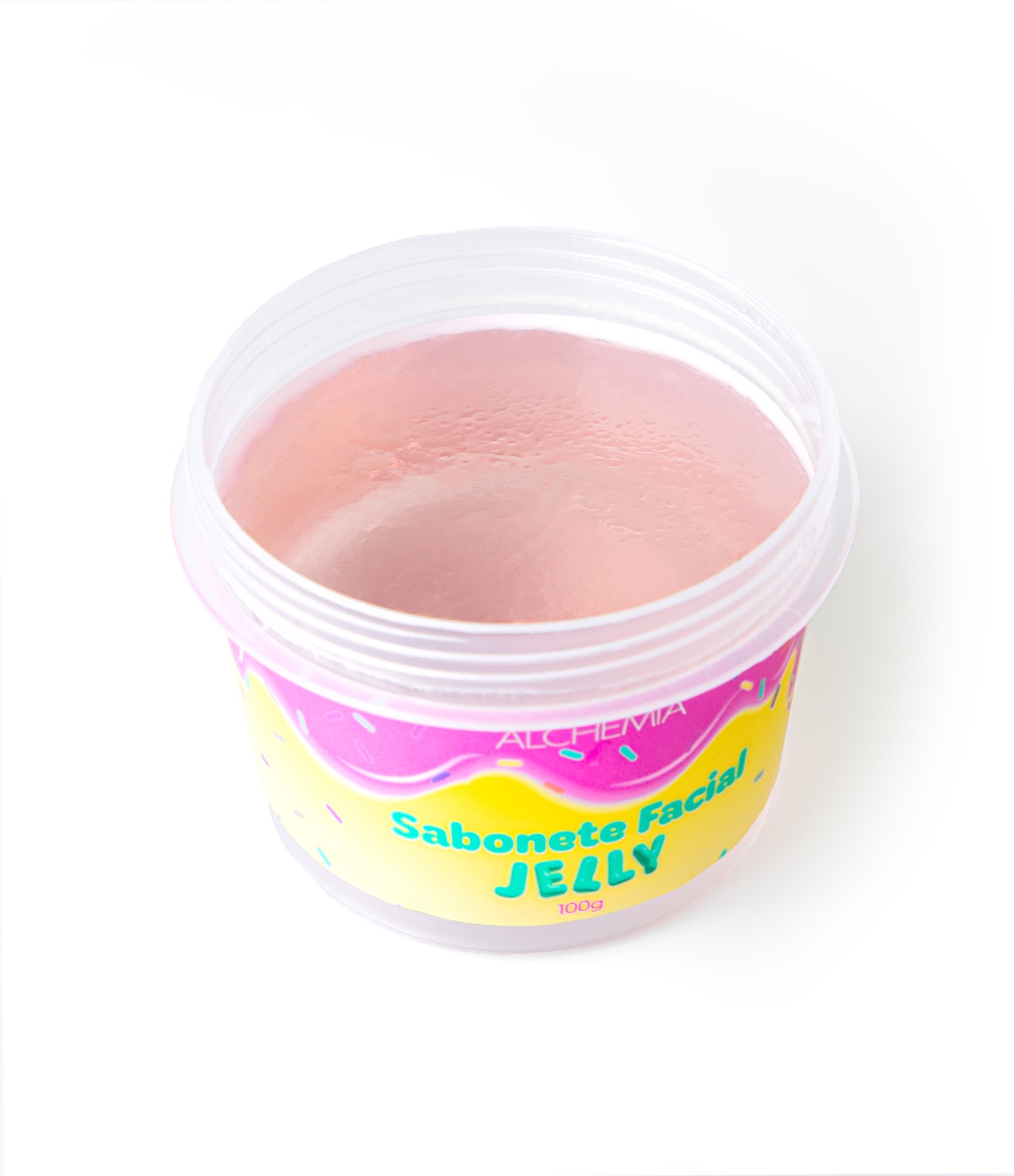 Kit Sabonete Facial Jelly + Faixa para Skincare Alchemia Jelly Wash Rosa KIT 5