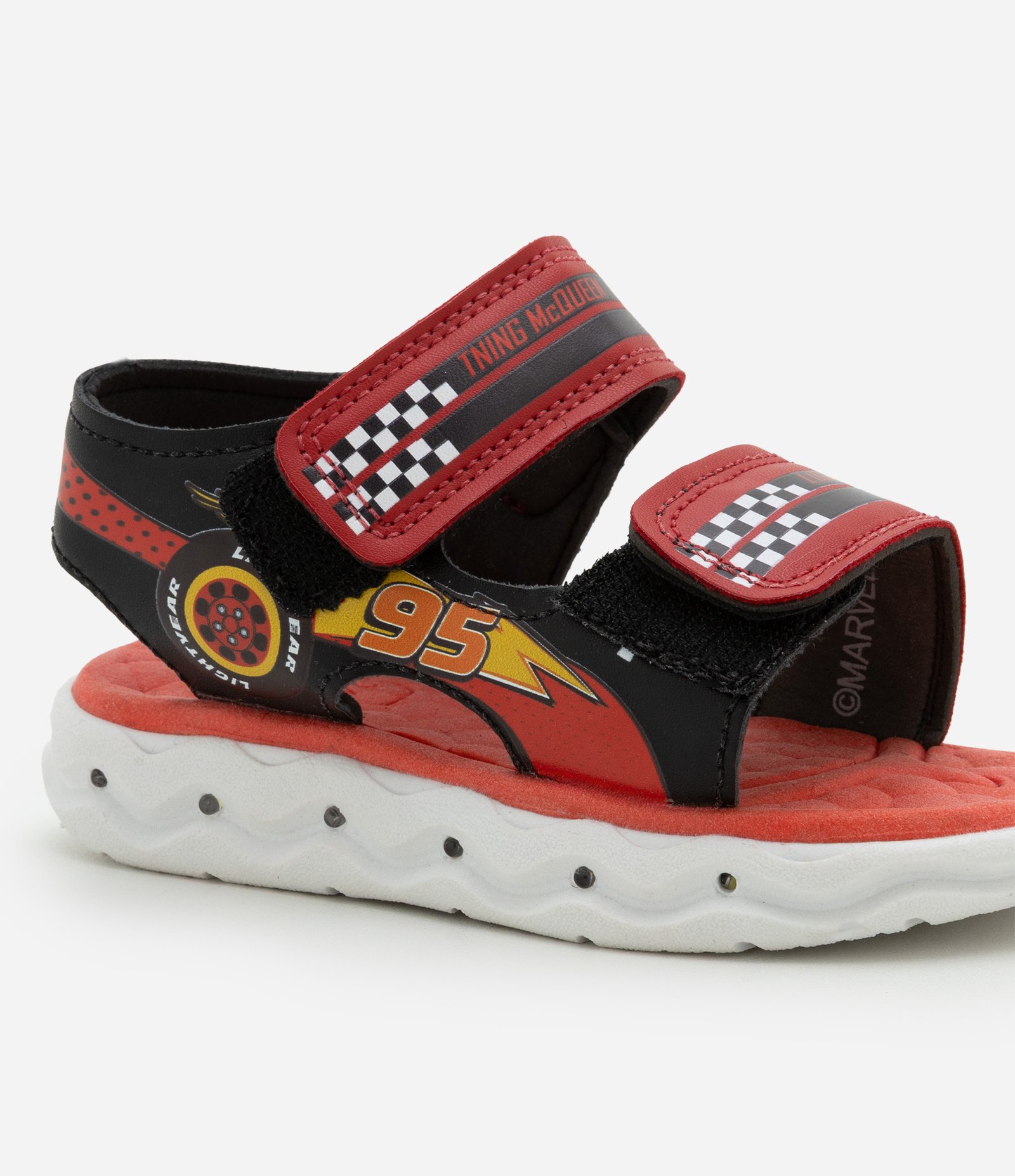 Sandália Infantil com Estampa McQueen e LED - Tam 21 ao 27 Vermelho 4
