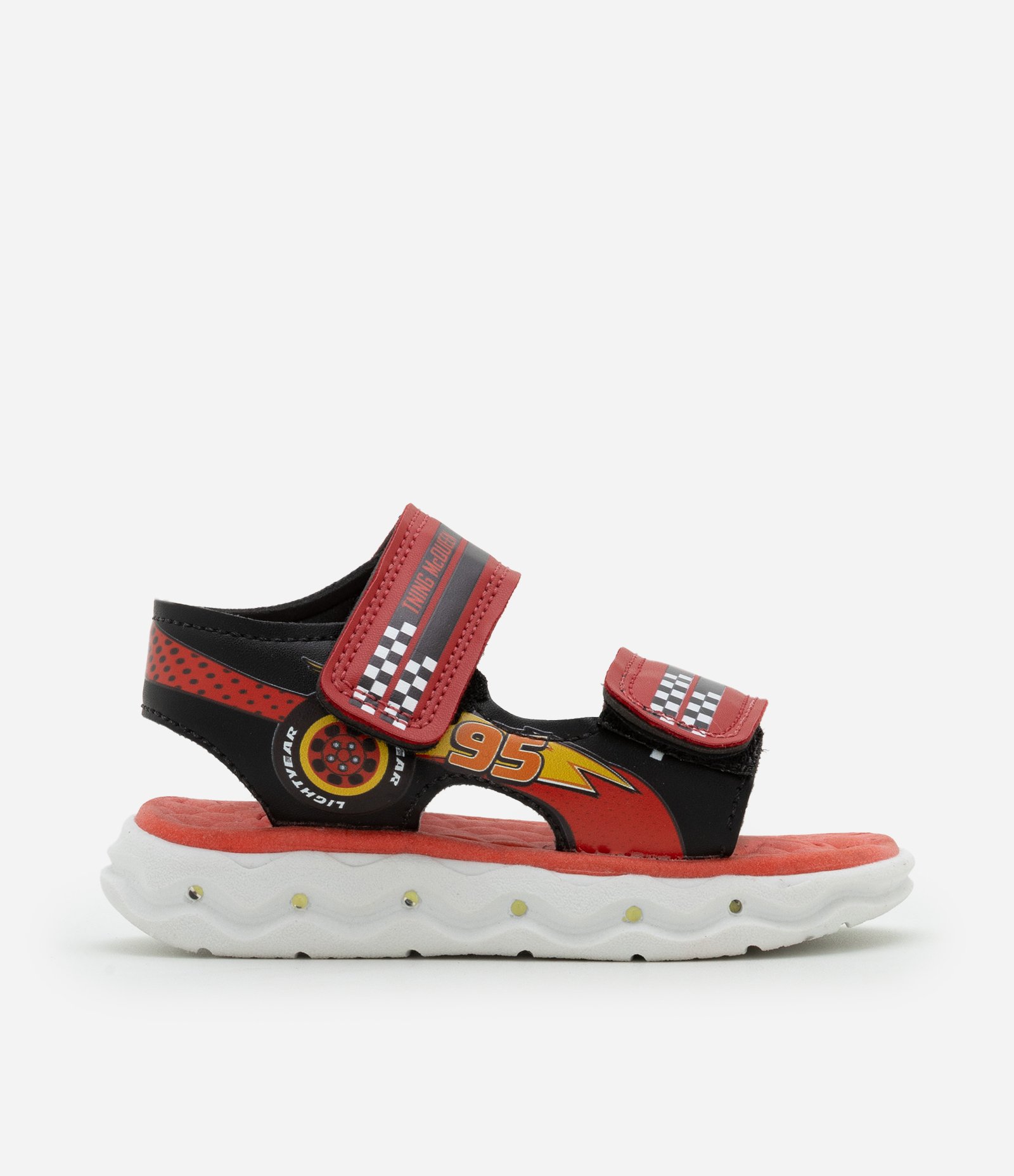 Sandália Infantil com Estampa McQueen e LED - Tam 21 ao 27 Vermelho 5
