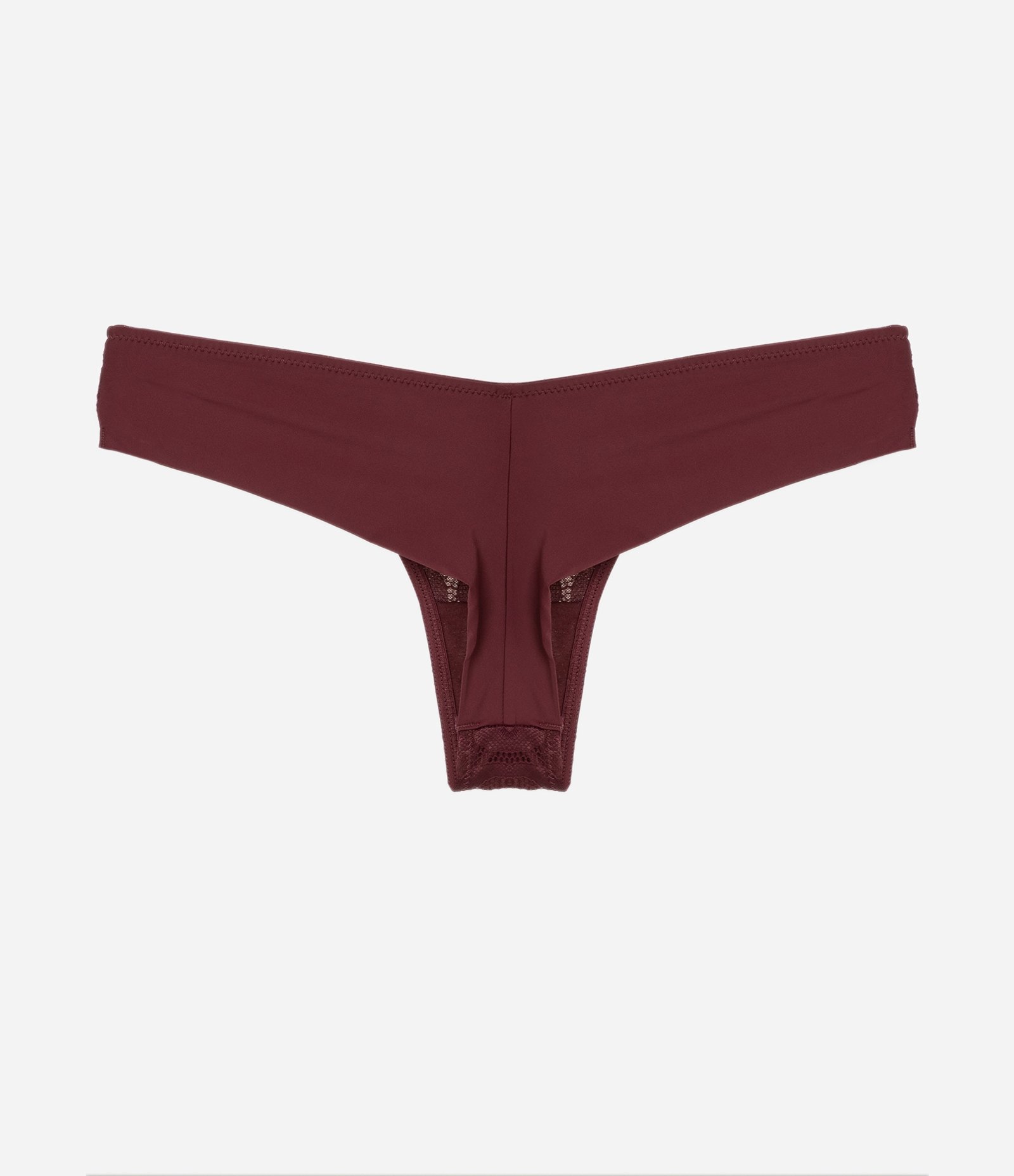 Calcinha Biquíni Fio Duplo em Renda Floral Rústica Bordô 2