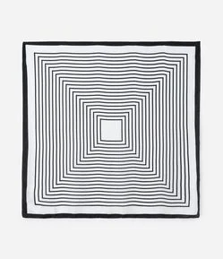 Lenço Acetinado com Estampa Geométrica de Listras