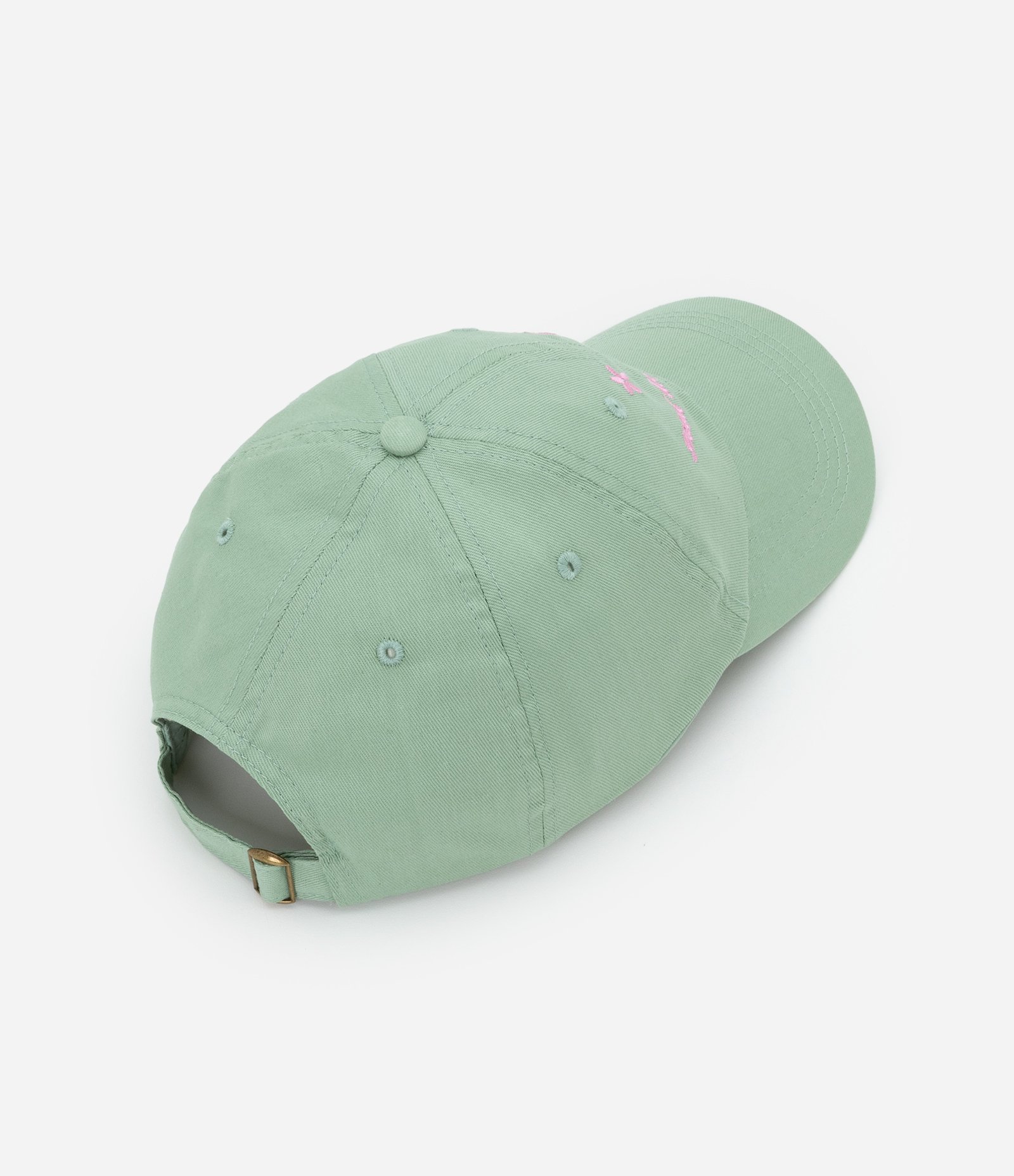 Boné Aba Curva em Sarja com Bordado Good Days Ahead Verde 2