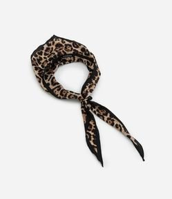 Lenço Acetinado Estampado Animal Print Com Argolinha