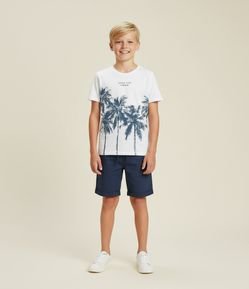 Camiseta Infantil com Estampa Coqueiros - Tam 5 a 14 Anos