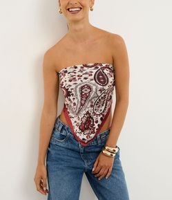 Lenço Acetinado com Estampa Paisley