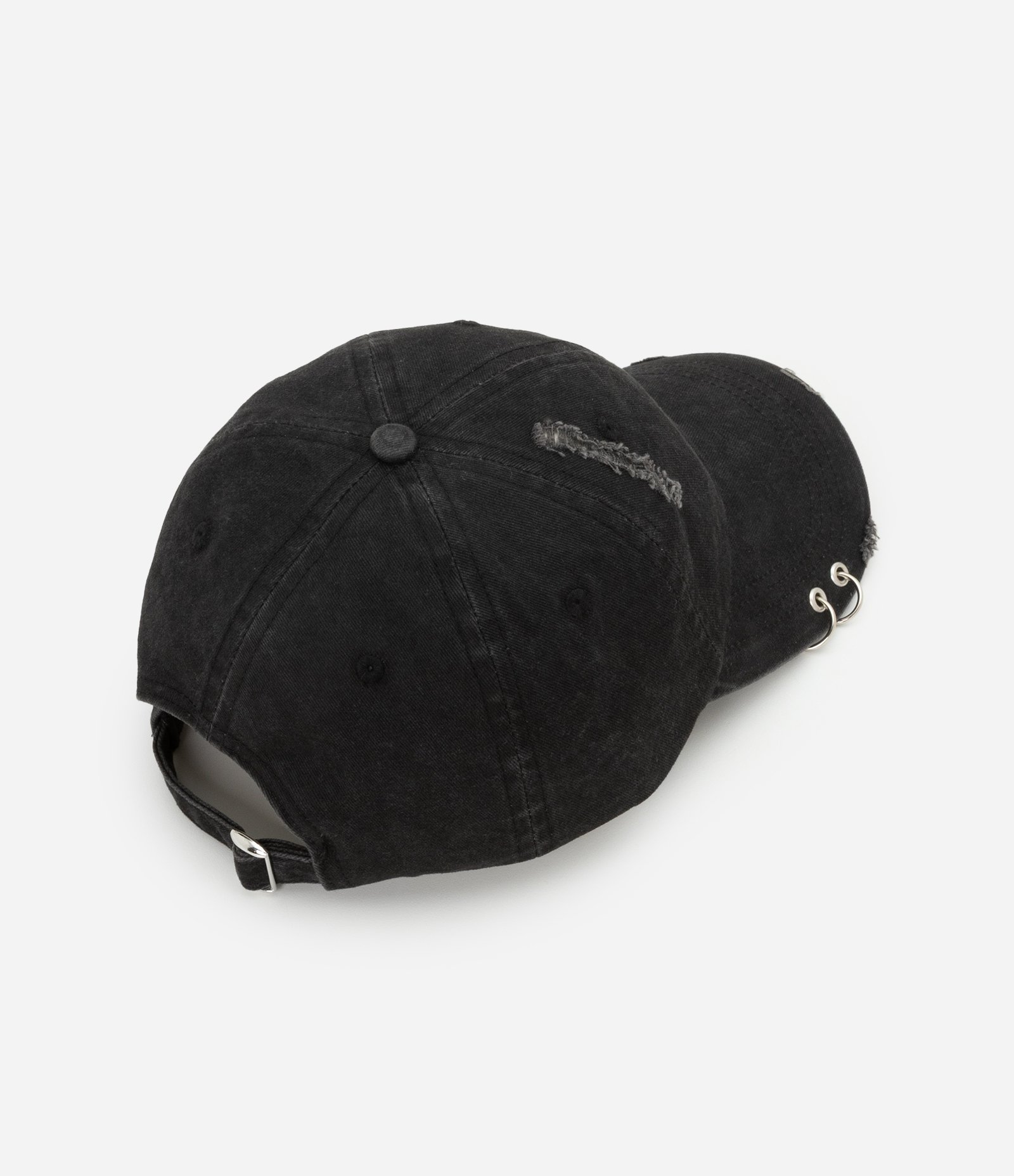 Boné Aba Curva em Sarja com Argolas Preto 2