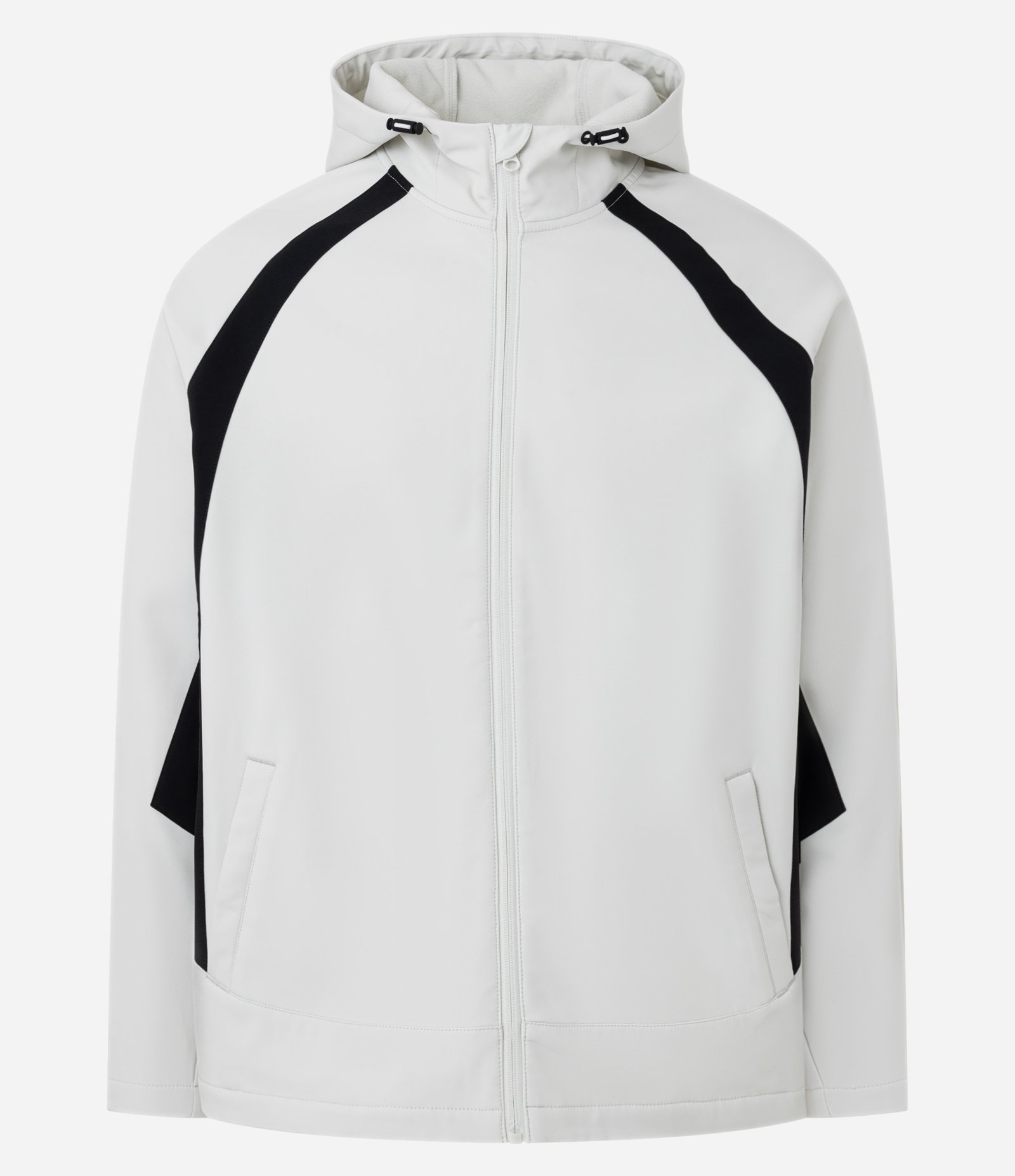 Jaqueta Esportiva em PU Tecnológico com Capuz Off White 6