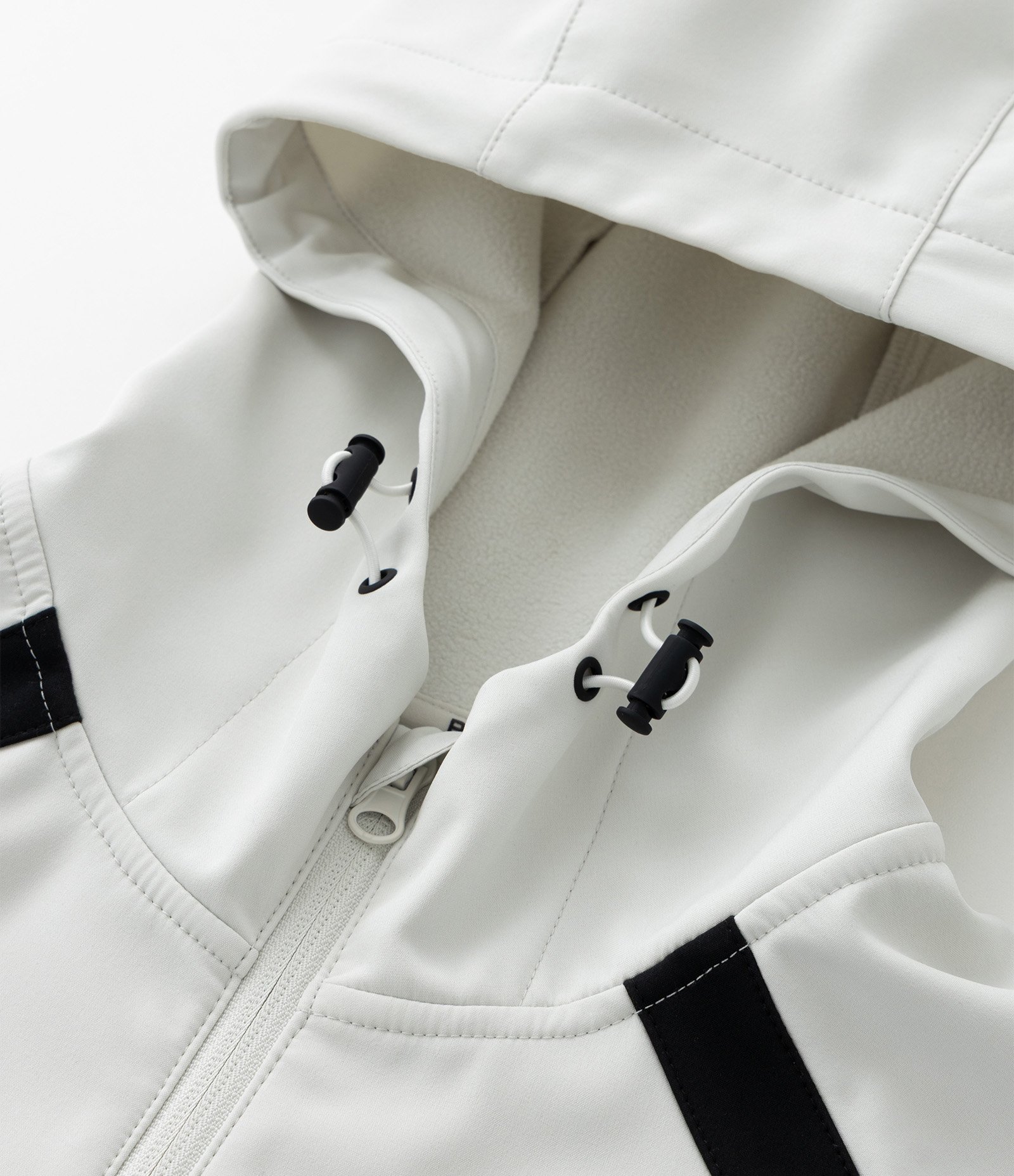 Jaqueta Esportiva em PU Tecnológico com Capuz Off White 8