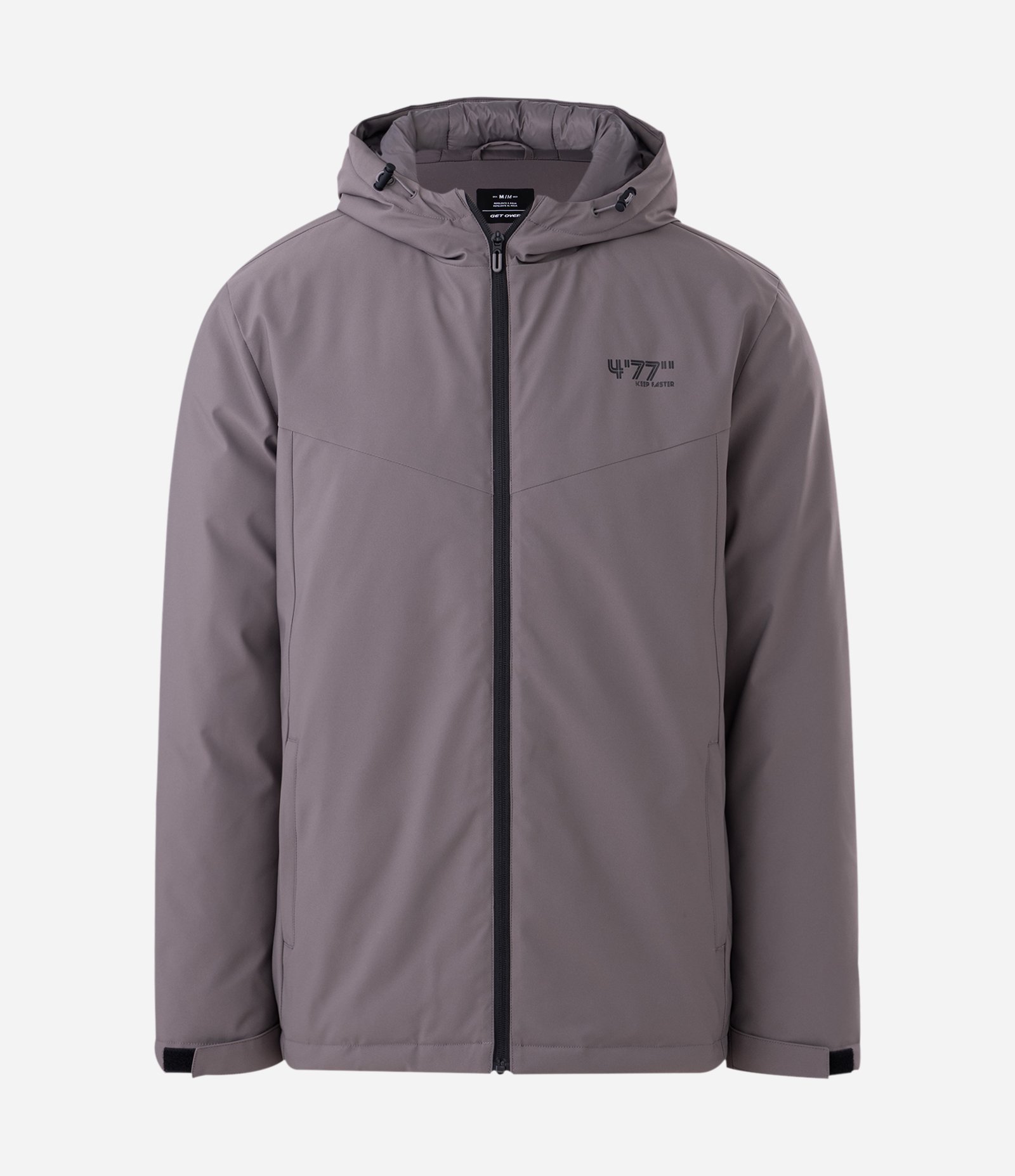 Jaqueta Esportiva com Capuz e Estampa Lettering Cinza Escuro 4