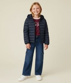 Jaqueta Infantil Puffer em Microfibra com Capuz – Tam 5 a 16 Anos
