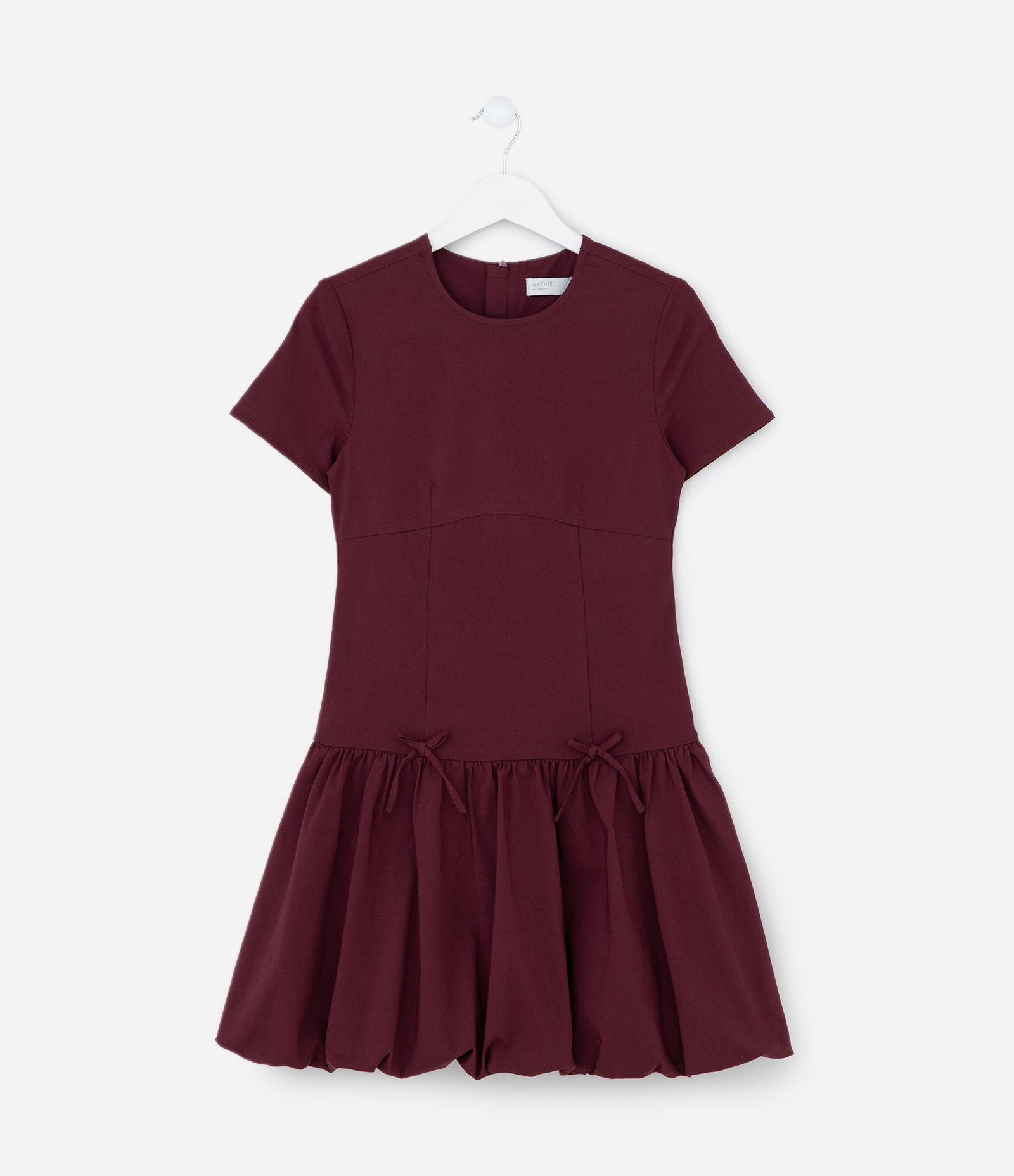 Vestido Infantil em Viscolinho com Saia Balonê – Tam 5 a 14 Anos Vinho 2
