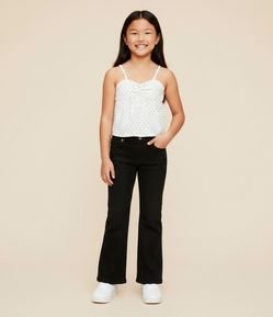 Blusa Bata Infantil em Sarja com Estampa Poá - Tam 7 a 16 Anos