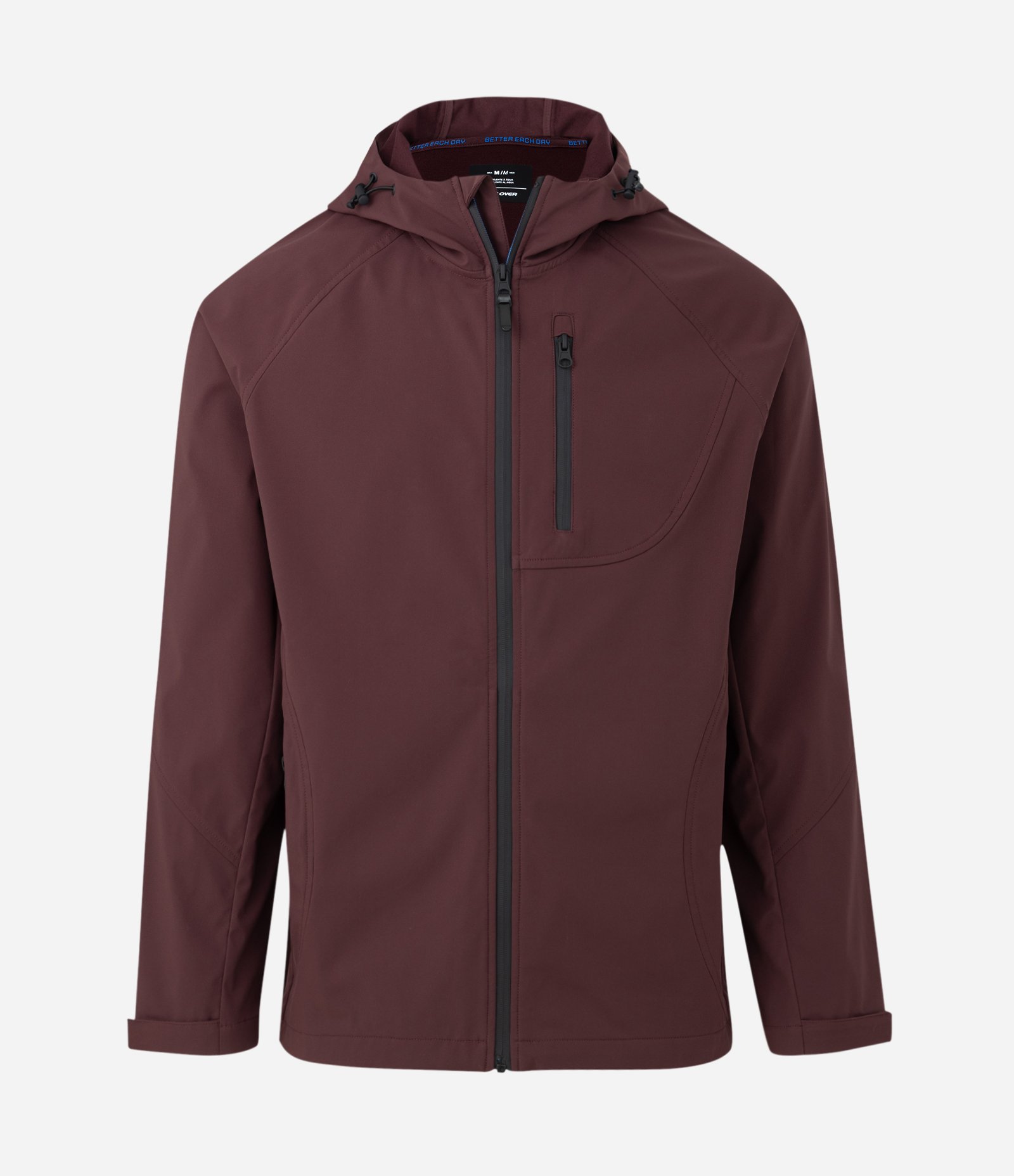 Jaqueta Esportiva Tecnológica Resistente à Água com Capuz Bordô 6