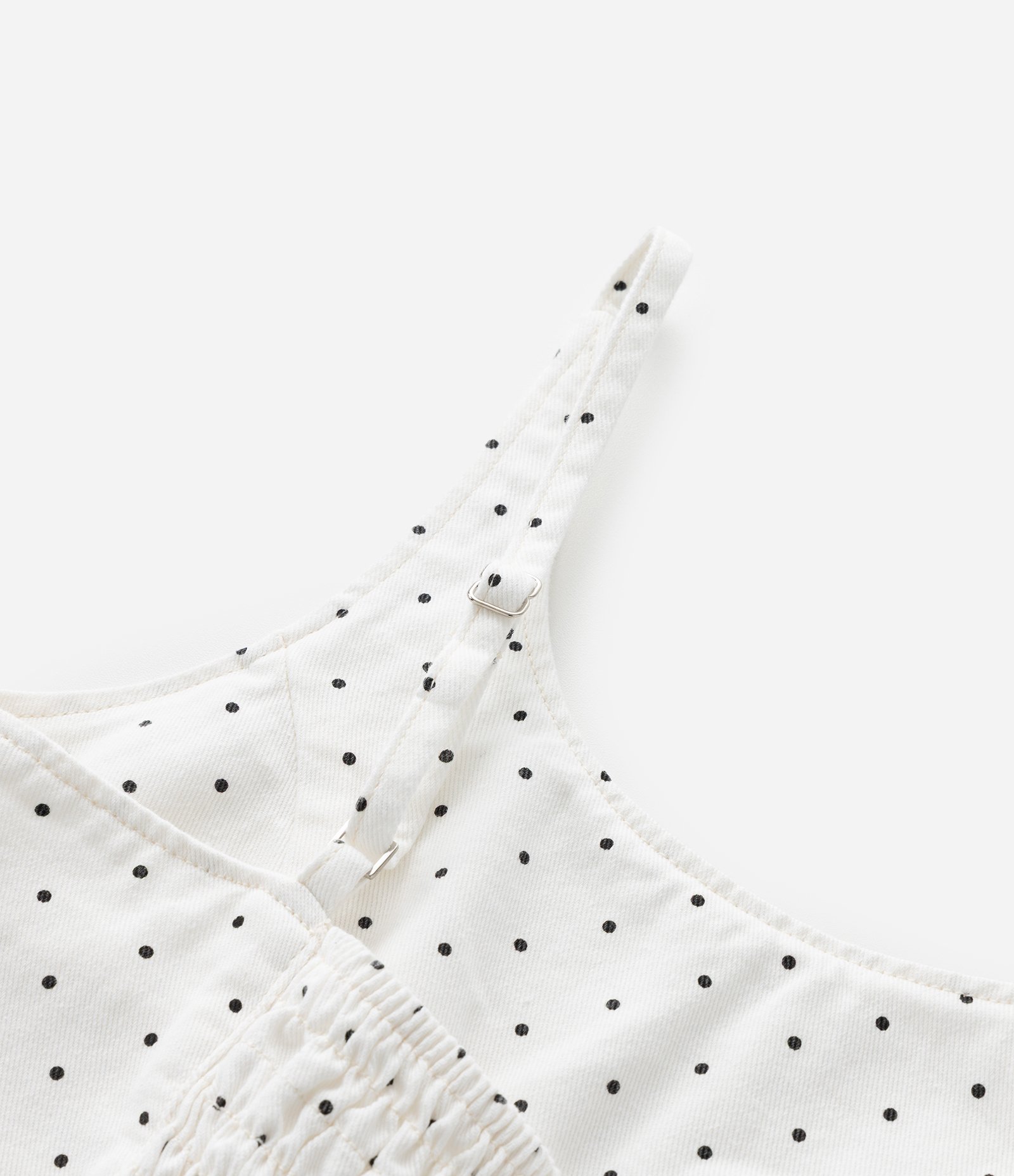 Vestido Infantil em Sarja com Estampa Poá - Tam 7 a 16 Anos Branco/Preto 5