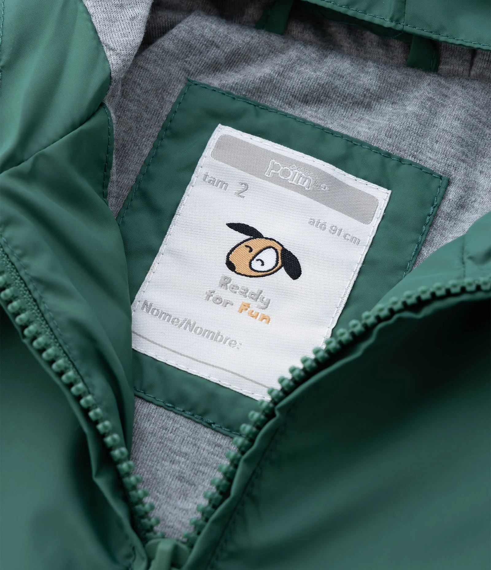 Jaqueta Infantil com Capuz Detalhe Dino – Tam 1 a 6 Anos Verde Escuro 7