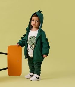 Jaqueta Infantil com Capuz Detalhe Dino – Tam 1 a 6 Anos