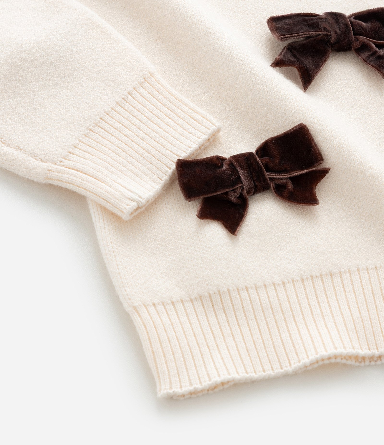 Suéter Infantil com Laços Aplicados – Tam 1 a 5/6 Off White 5